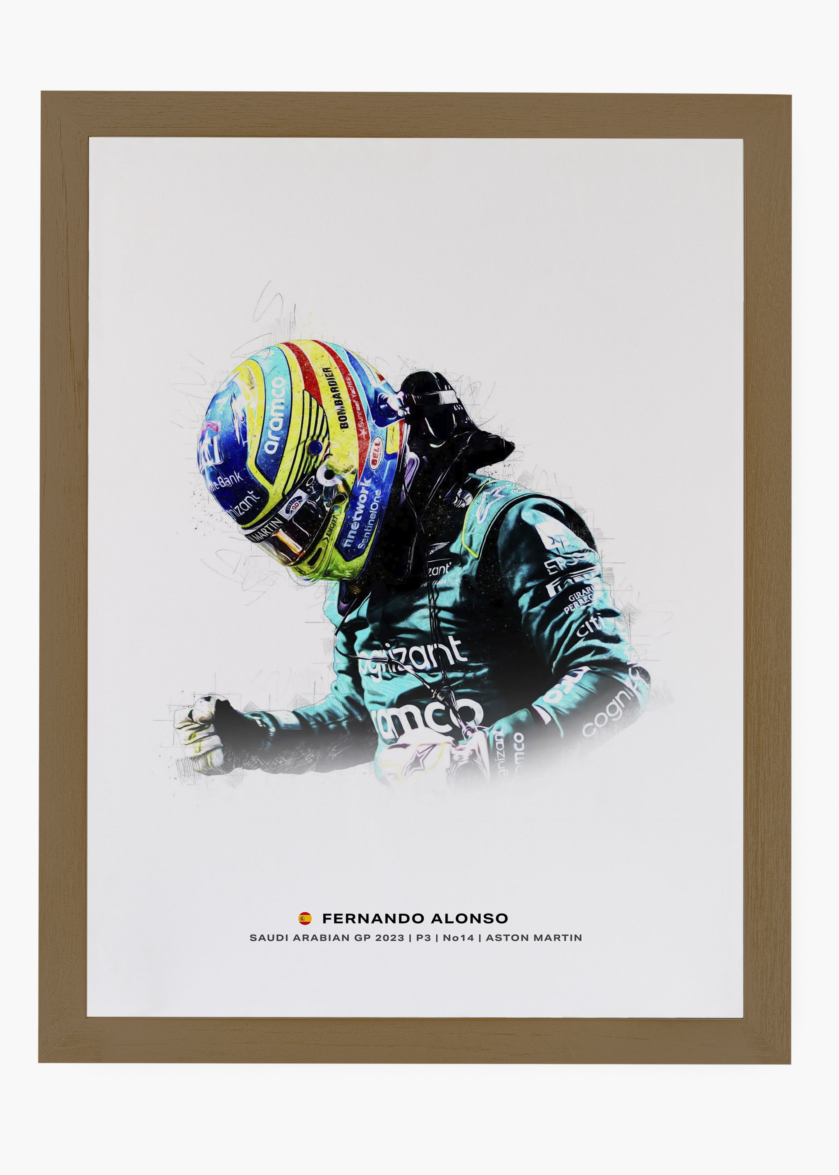 Quadro Charles Fernando Alonso Arábia Saudita 2023