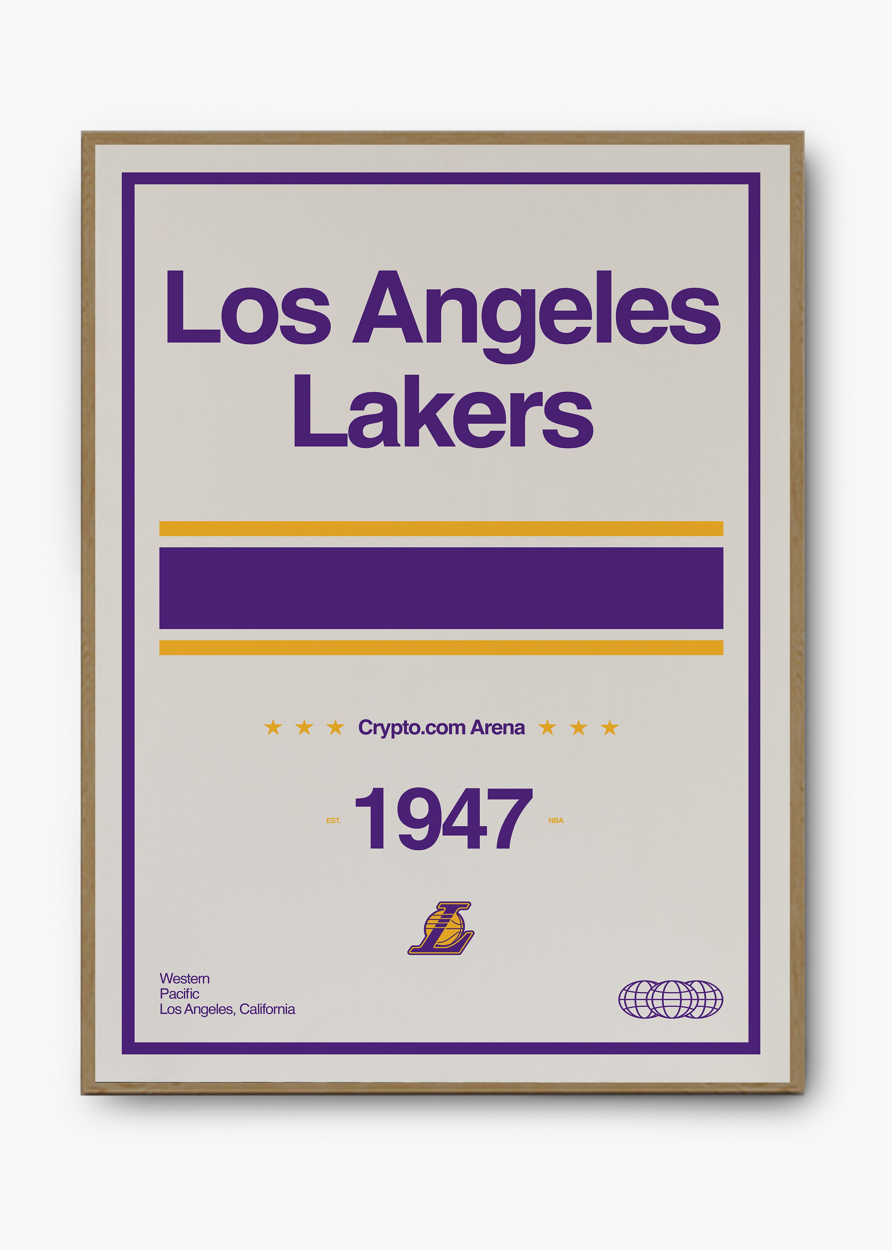 Quadro decorativo NBA Los Angeles Lakers — arte de basquete para parede | Cübe Quadros