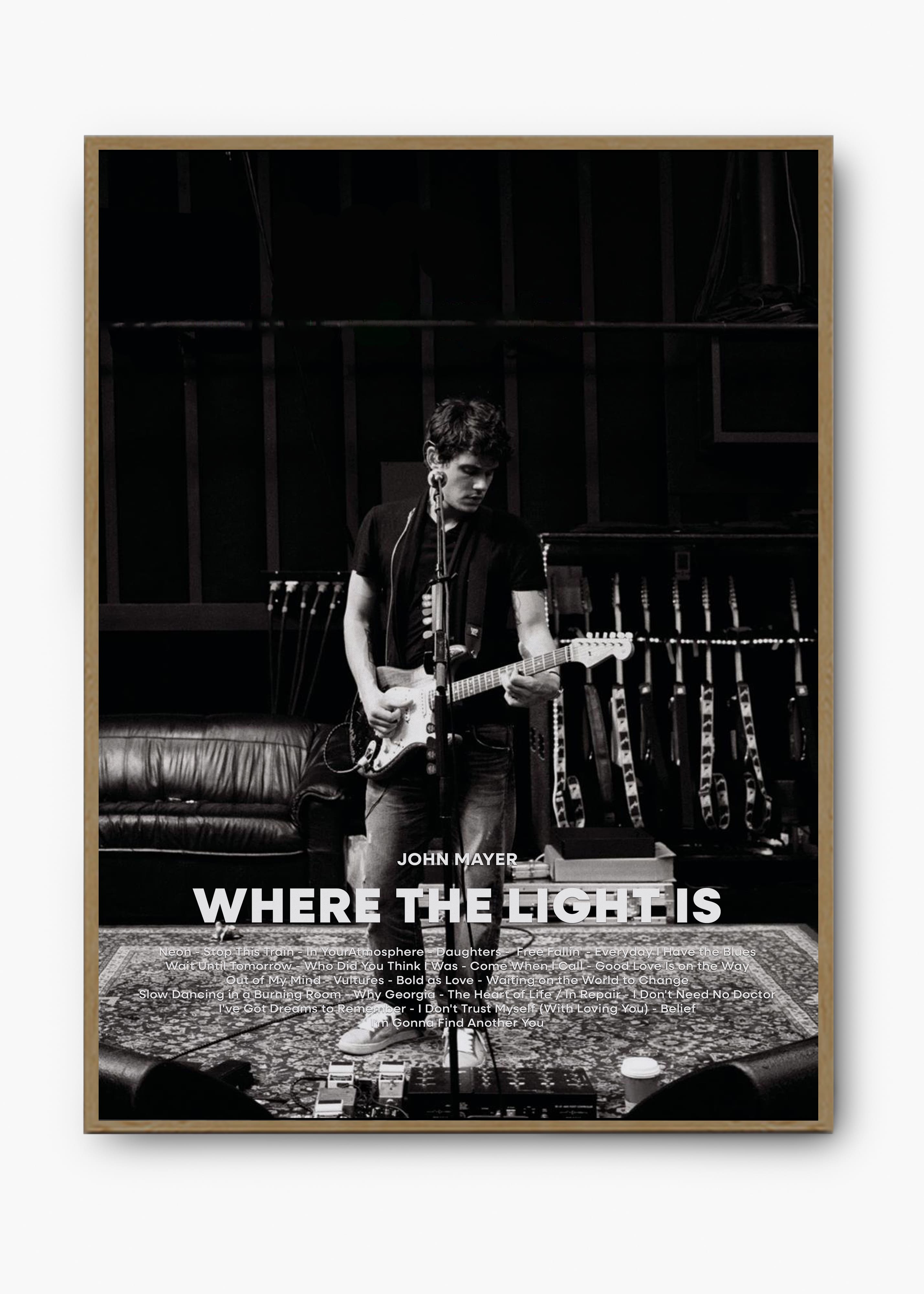 Quadro decorativo John Mayer Where The Light Is — arte musical para parede | Cübe Quadros