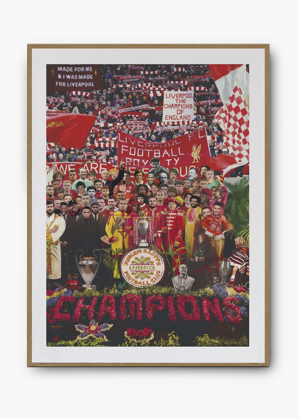 Quadro decorativo Liverpool Champions — arte de futebol para parede | Cübe Quadros