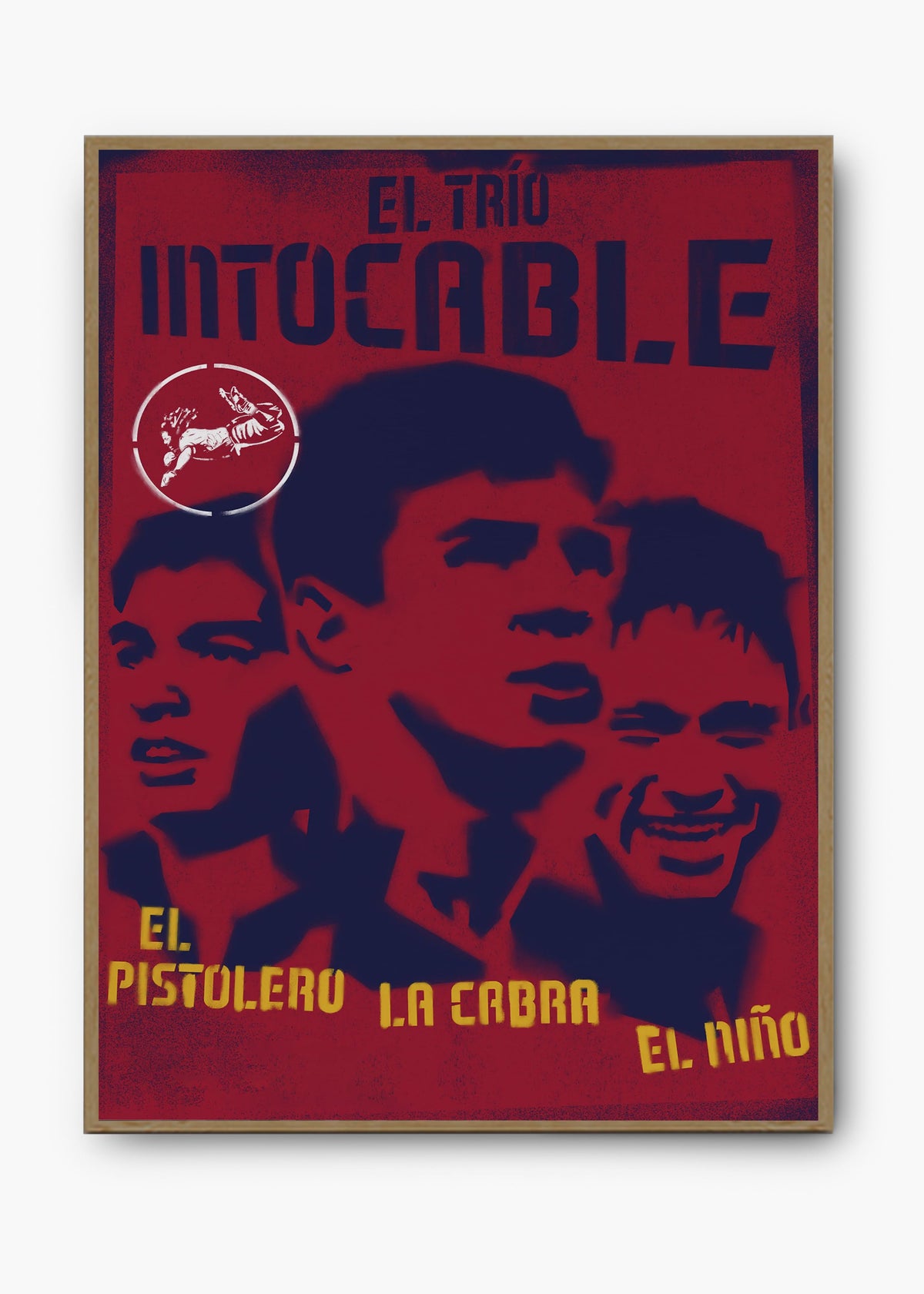 Quadro decorativo Trio MSN — arte de futebol para parede | Cübe Quadros