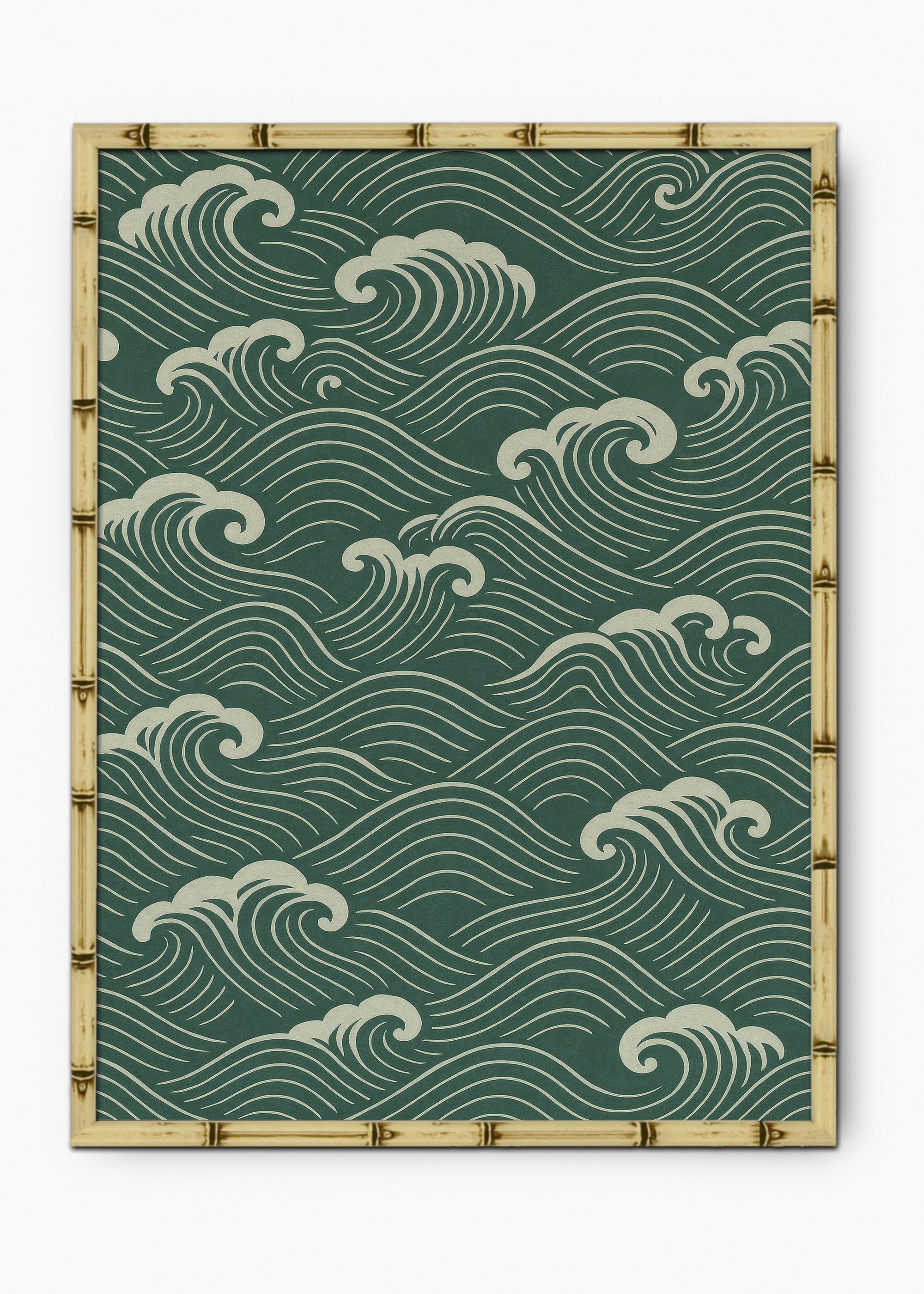 Quadro Japonês Forest Waves Edição Especial Bamboo - Moldura Natural
