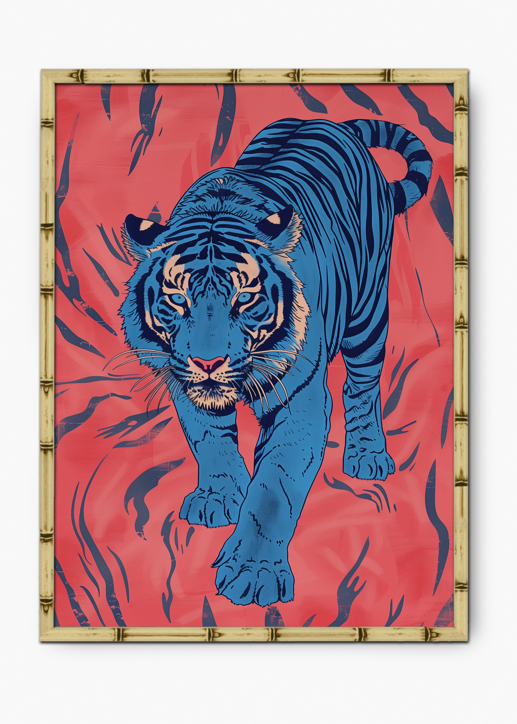 Quadro Japonês Fury Edição Especial Bamboo - Moldura Natural