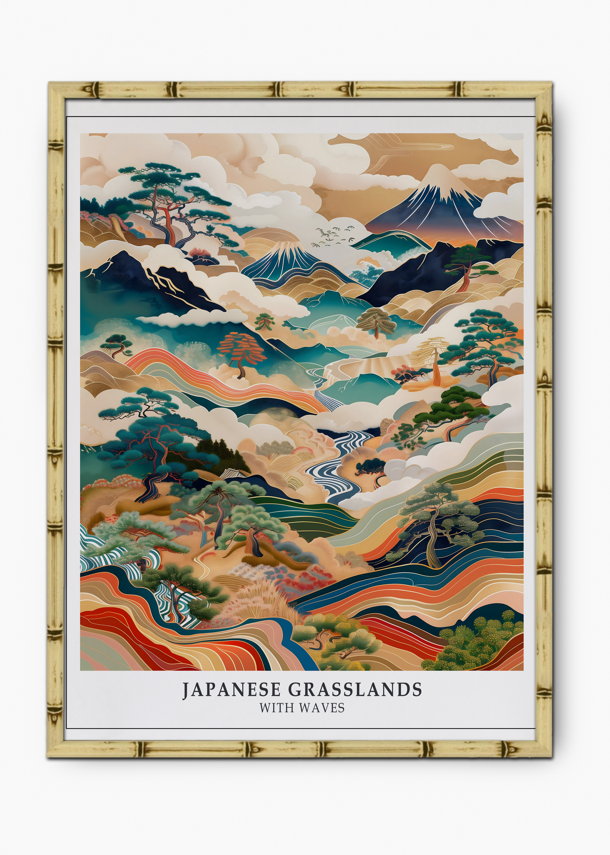 Quadro Japonês Lands Edição Especial Bamboo - Moldura Natural