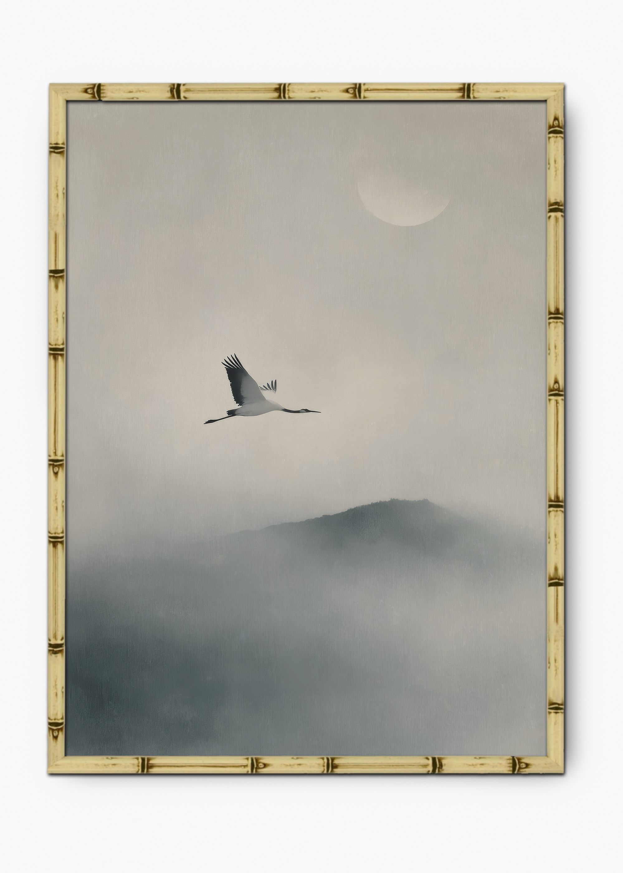 Quadro Japonês Fly High Edição Especial Bamboo - Moldura Natural