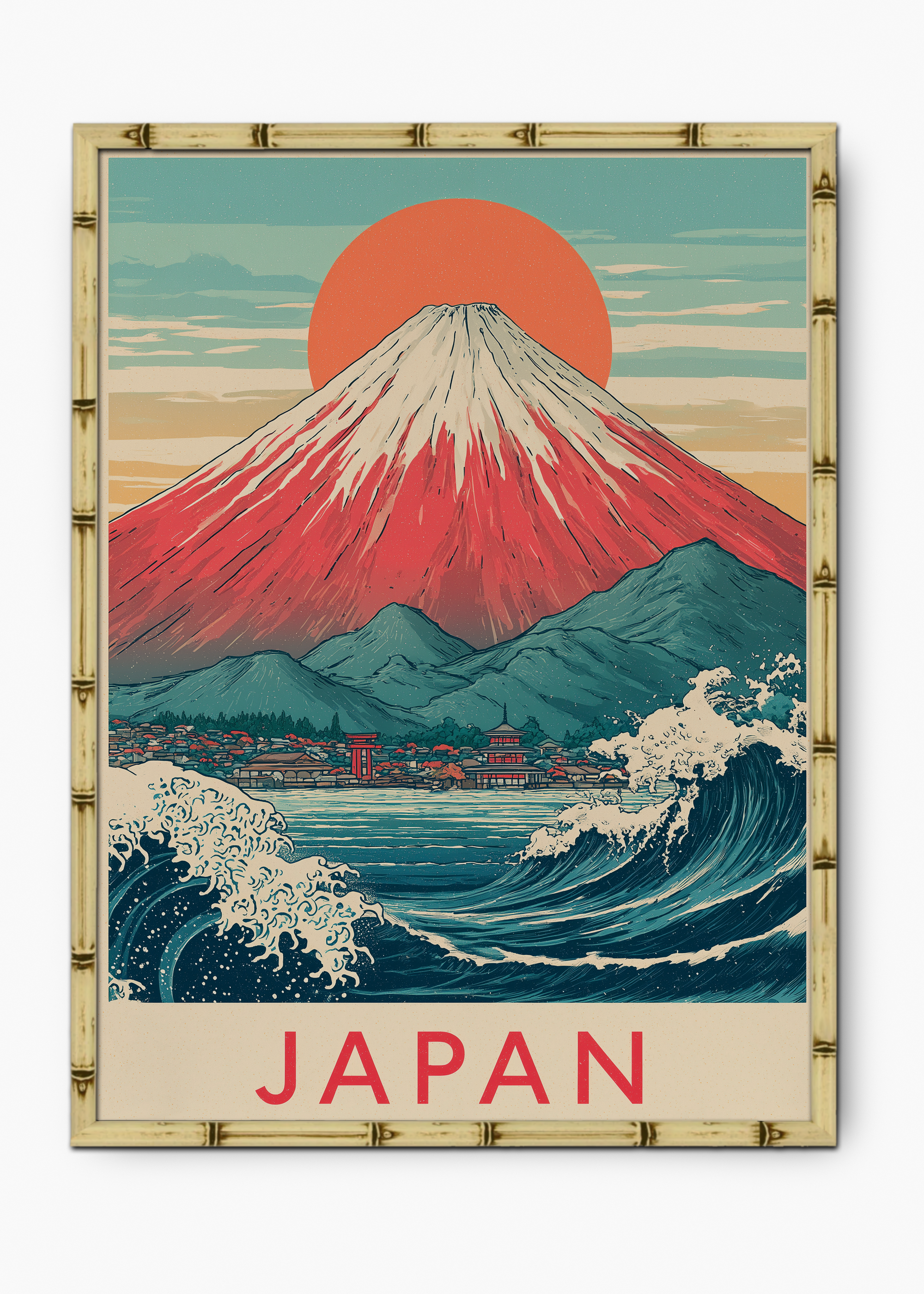 Quadro Japonês Mood Edição Especial Bamboo - Moldura Natural