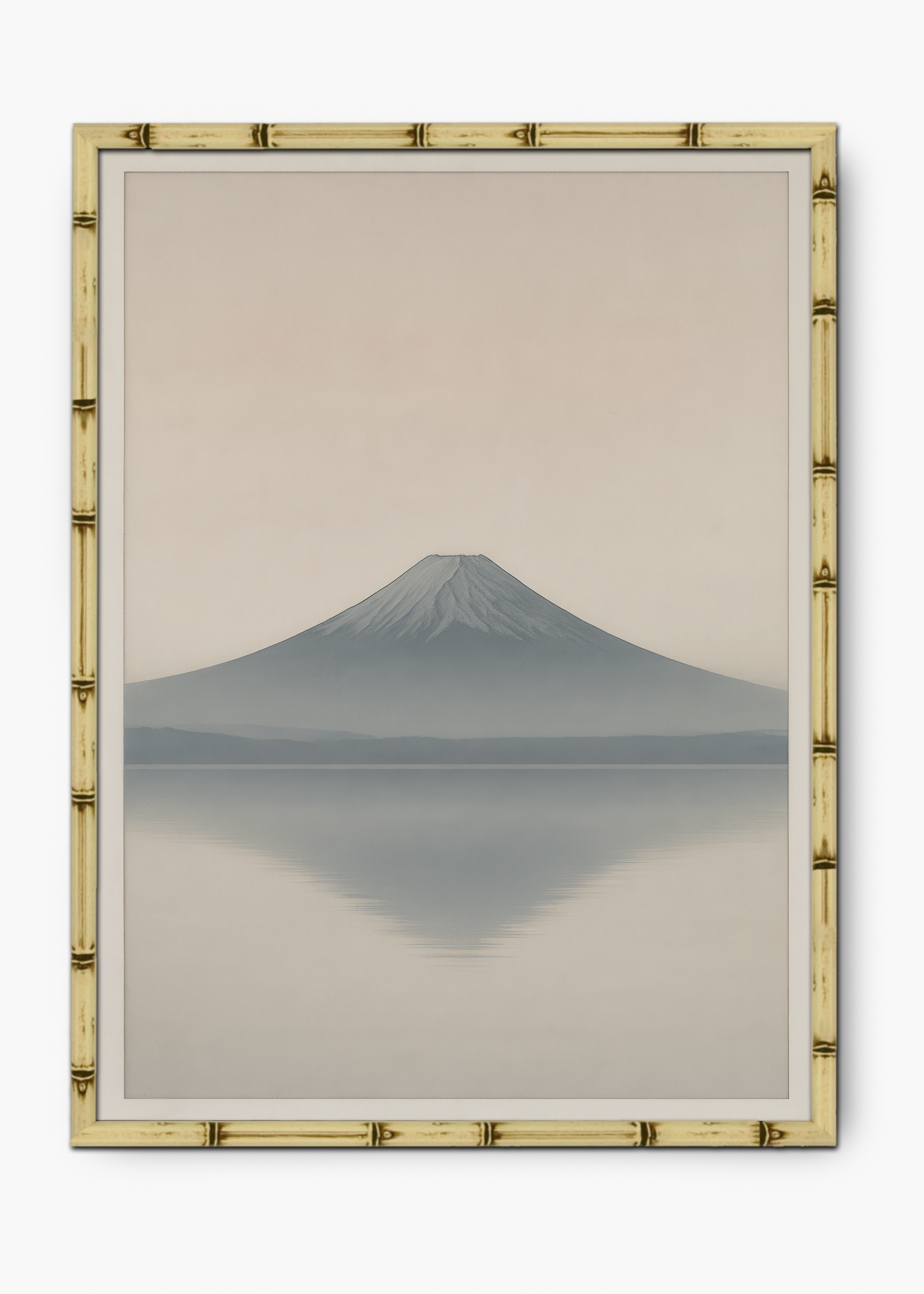 Quadro Japonês Still Fuji Edição Especial Bamboo - Moldura Natural