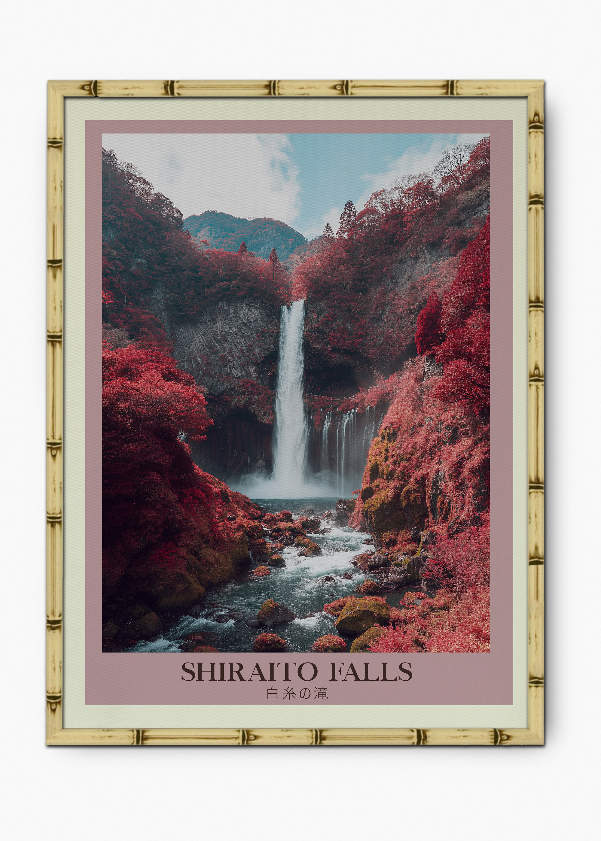 Quadro Japonês Shiraito Edição Especial Bamboo - Moldura Natural