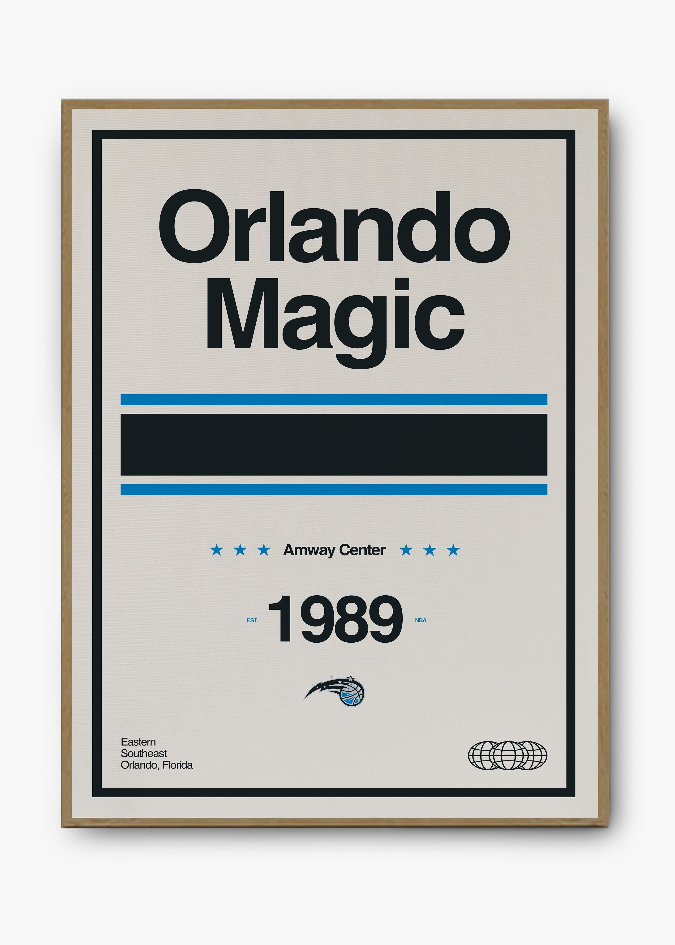 Quadro decorativo NBA Orlando Magic — arte de basquete para parede | Cübe Quadros