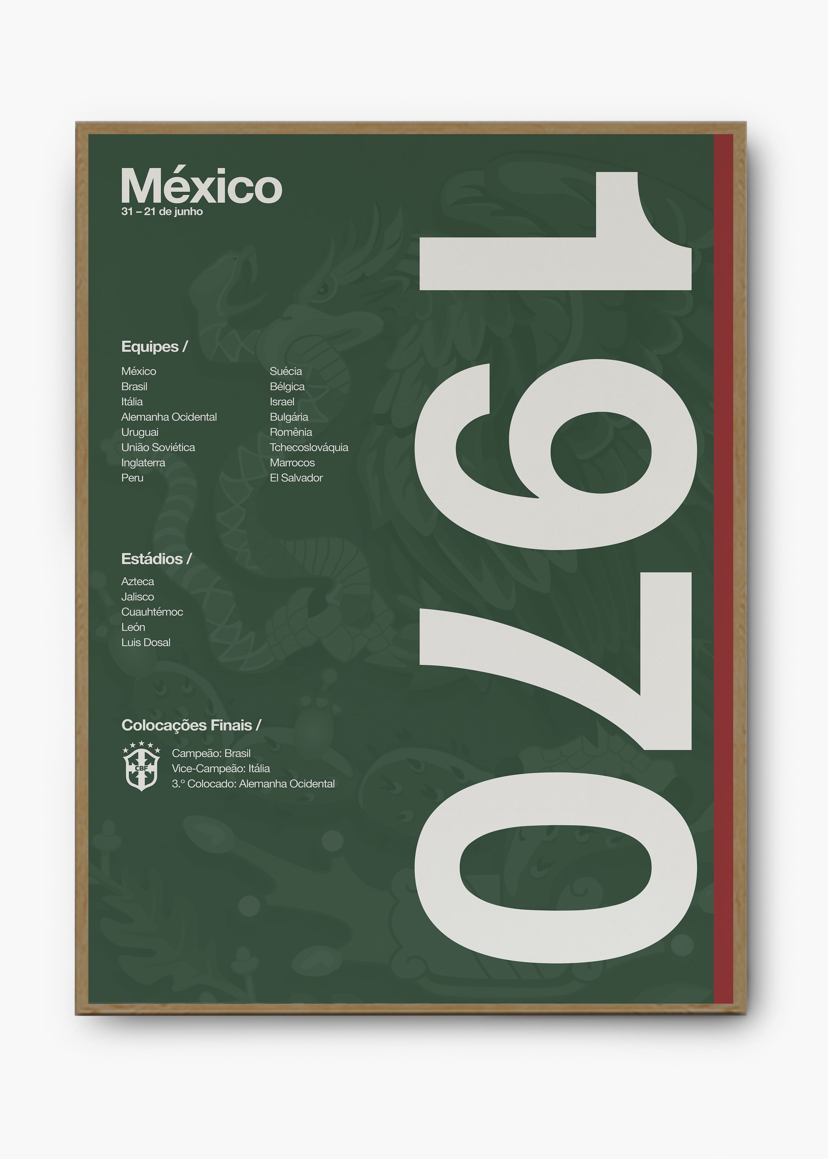Quadro Copa do Mundo México 1970