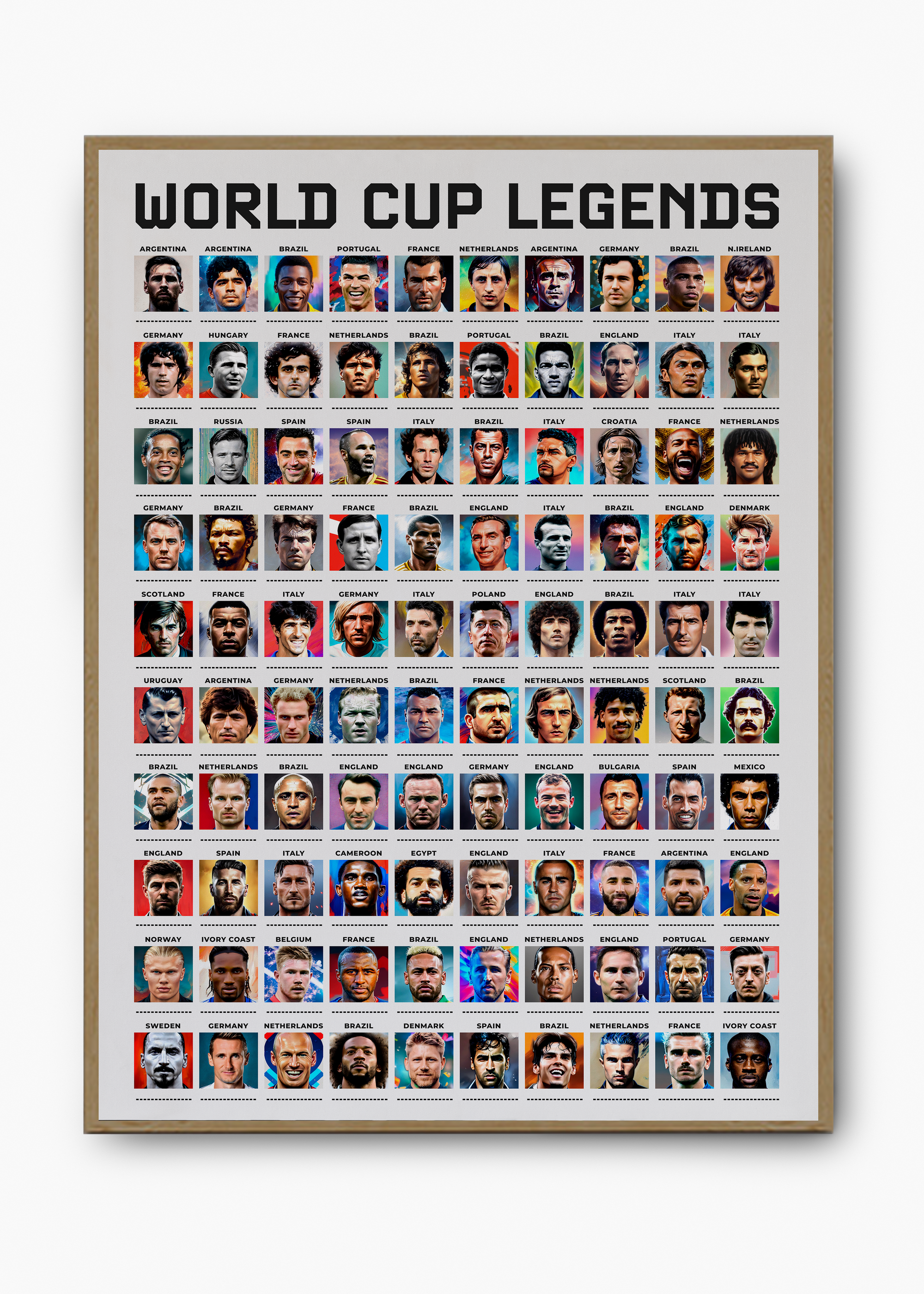 Quadro Jogadores Copa do Mundo Branco - 3