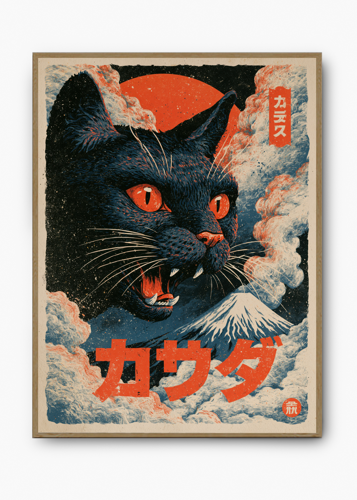Quadro Japonês Neko Kaiju - 3