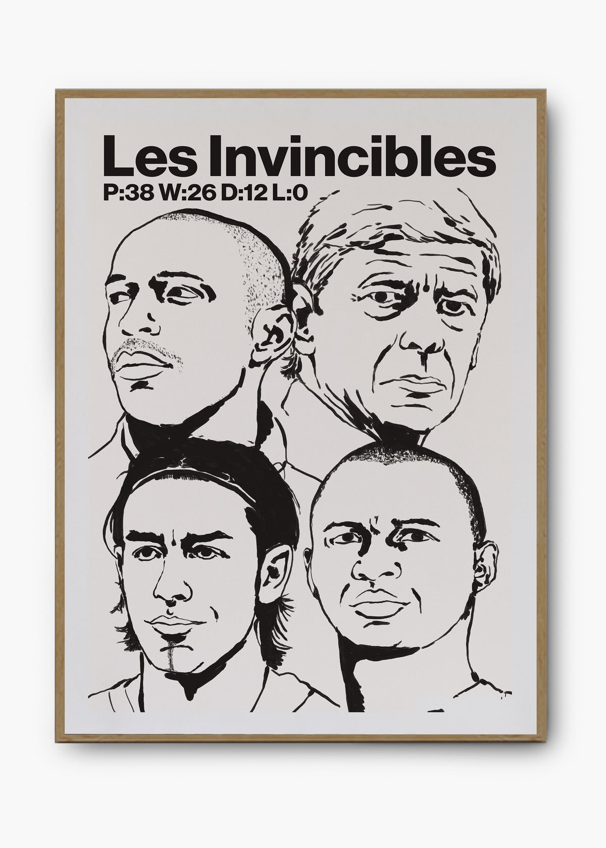 Quadro decorativo Arsenal Les Invincibles — arte de futebol para parede | Cübe Quadros