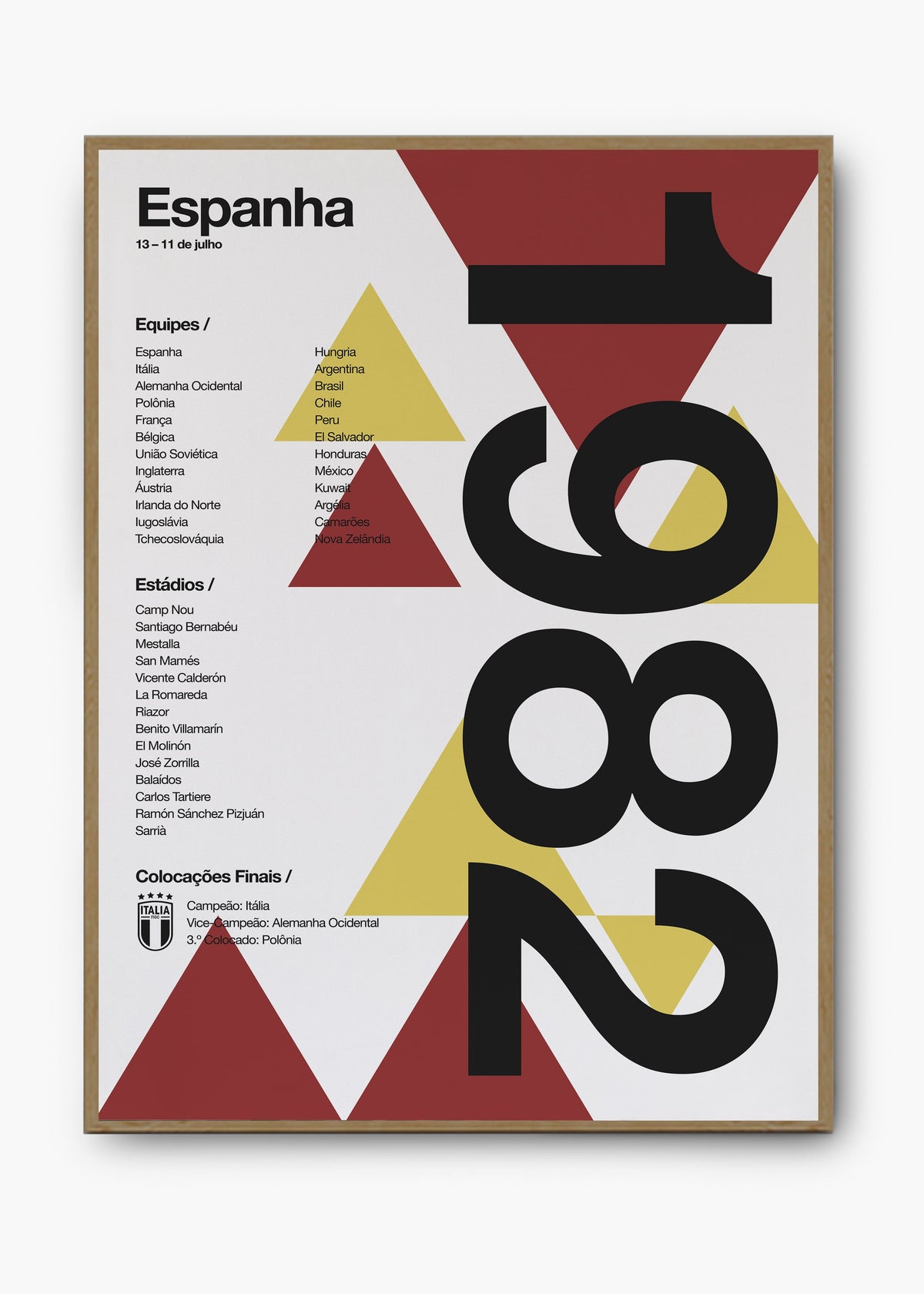 Quadro Copa do Mundo Espanha 1982