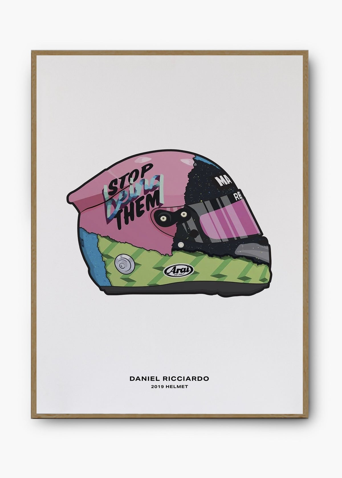Quadro decorativo Daniel Ricciardo 2019 — arte de automobilismo para parede | Cübe Quadros