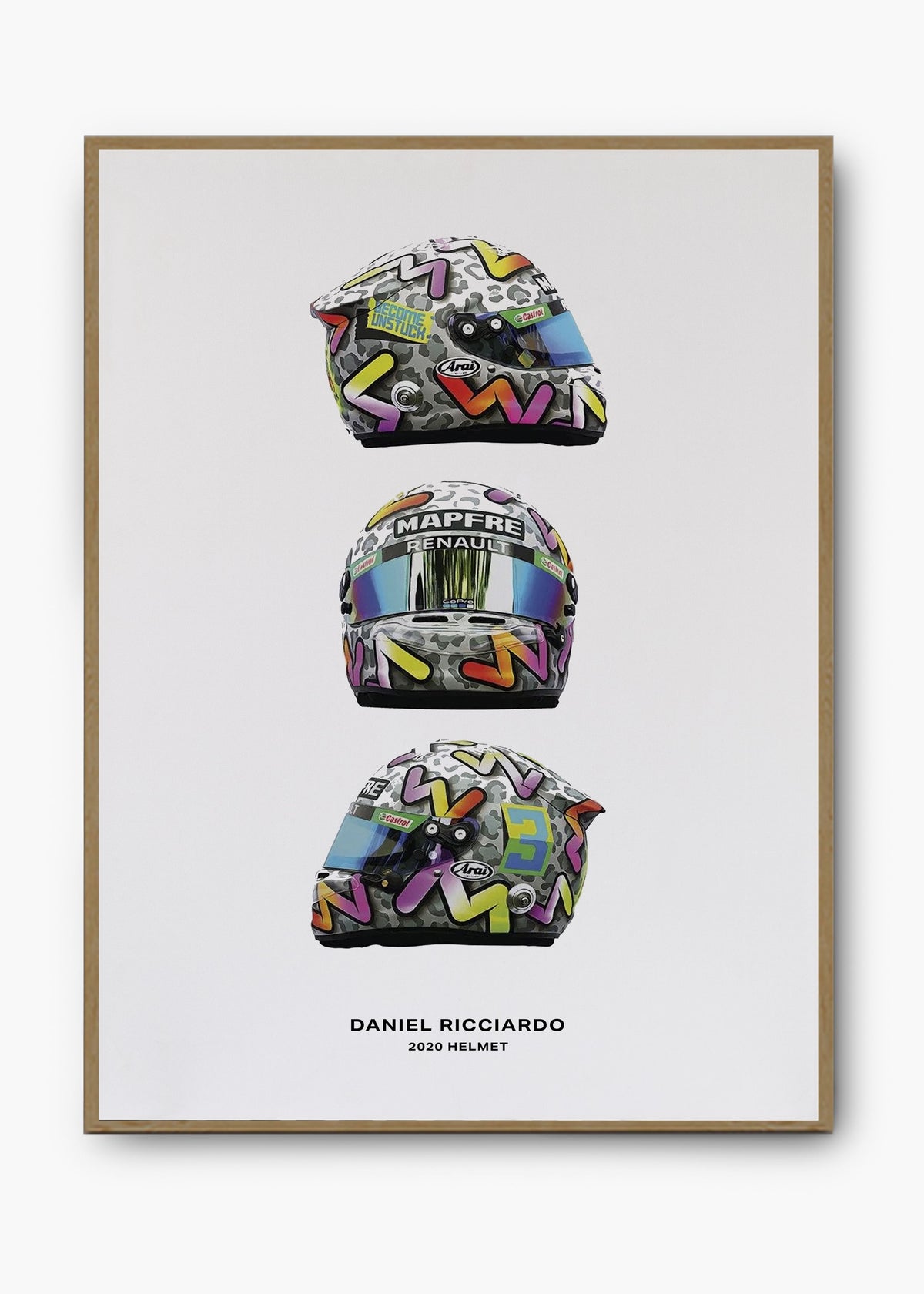 Quadro decorativo Daniel Ricciardo 2020 II — arte de automobilismo para parede | Cübe Quadros