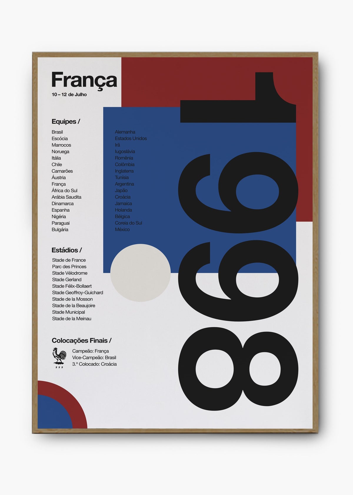 Quadro Copa do Mundo França 1998