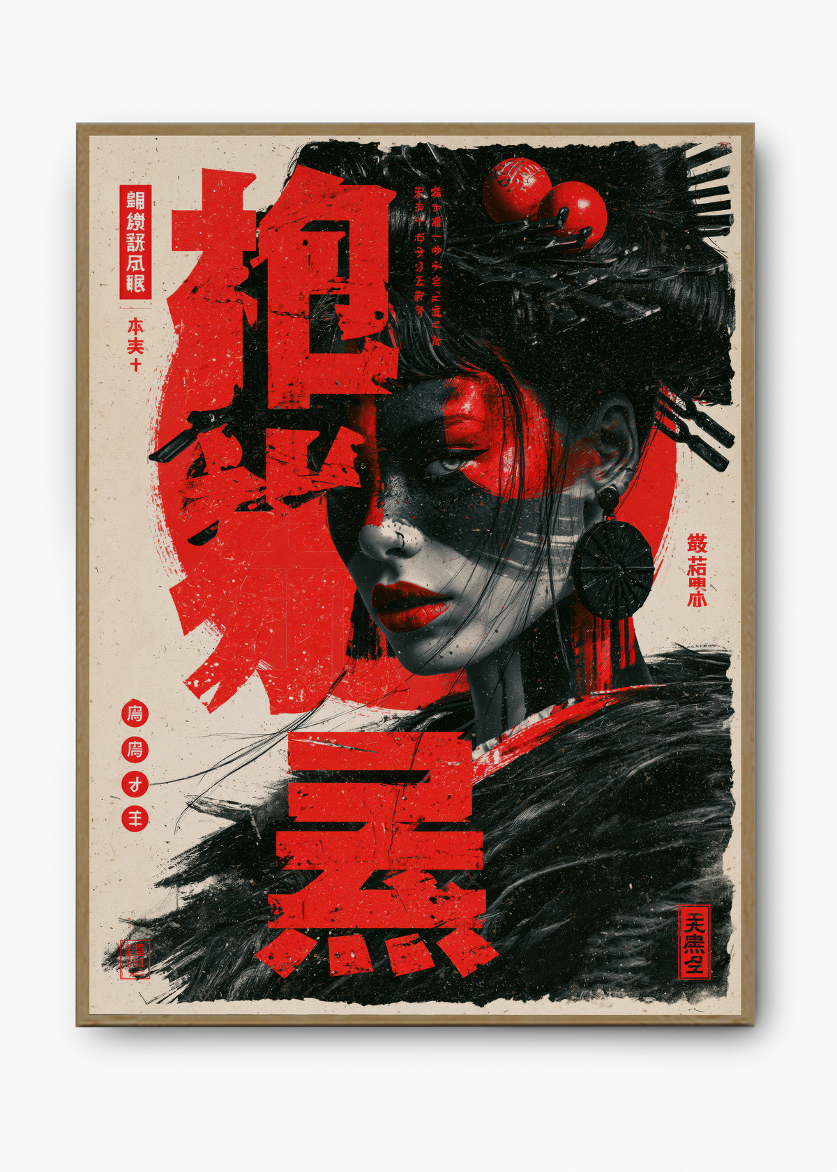 Quadro Japonês Crimson Geisha - 3