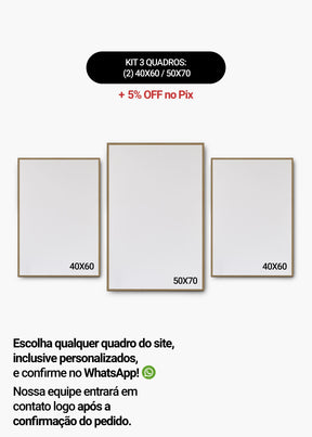 KIT 3 Quadros - Mix de Tamanhos (2un 40x60 + 50x70)