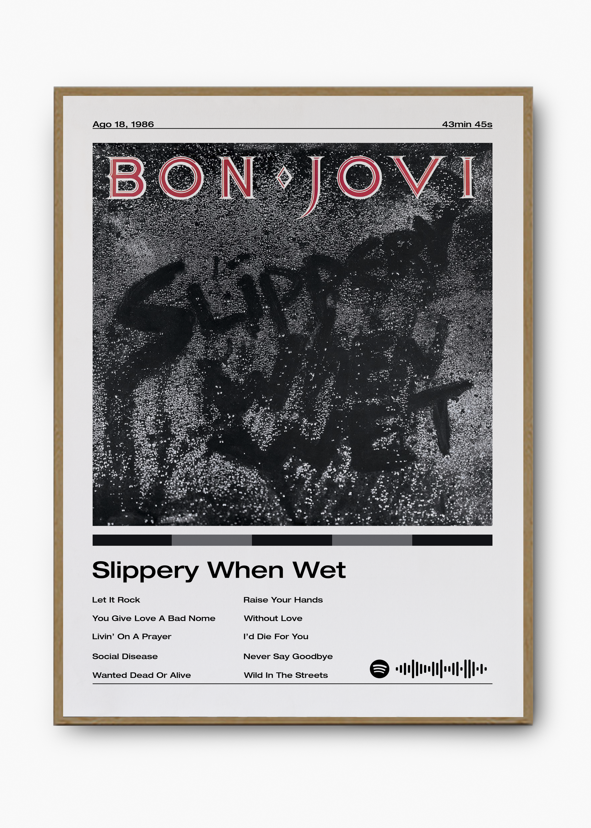 Quadro Bon Jovi Slippery When Wet - 3