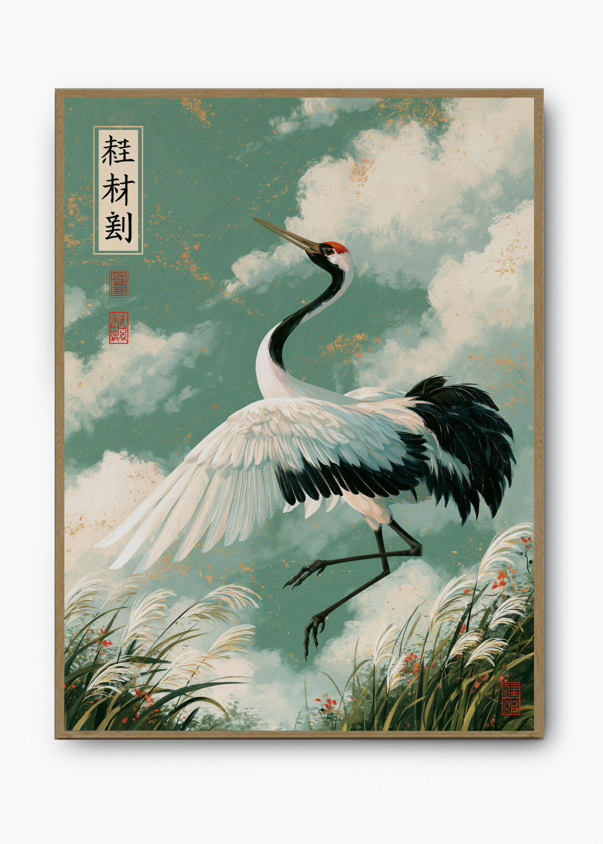 Quadro Japonês Crane in Flight - 3