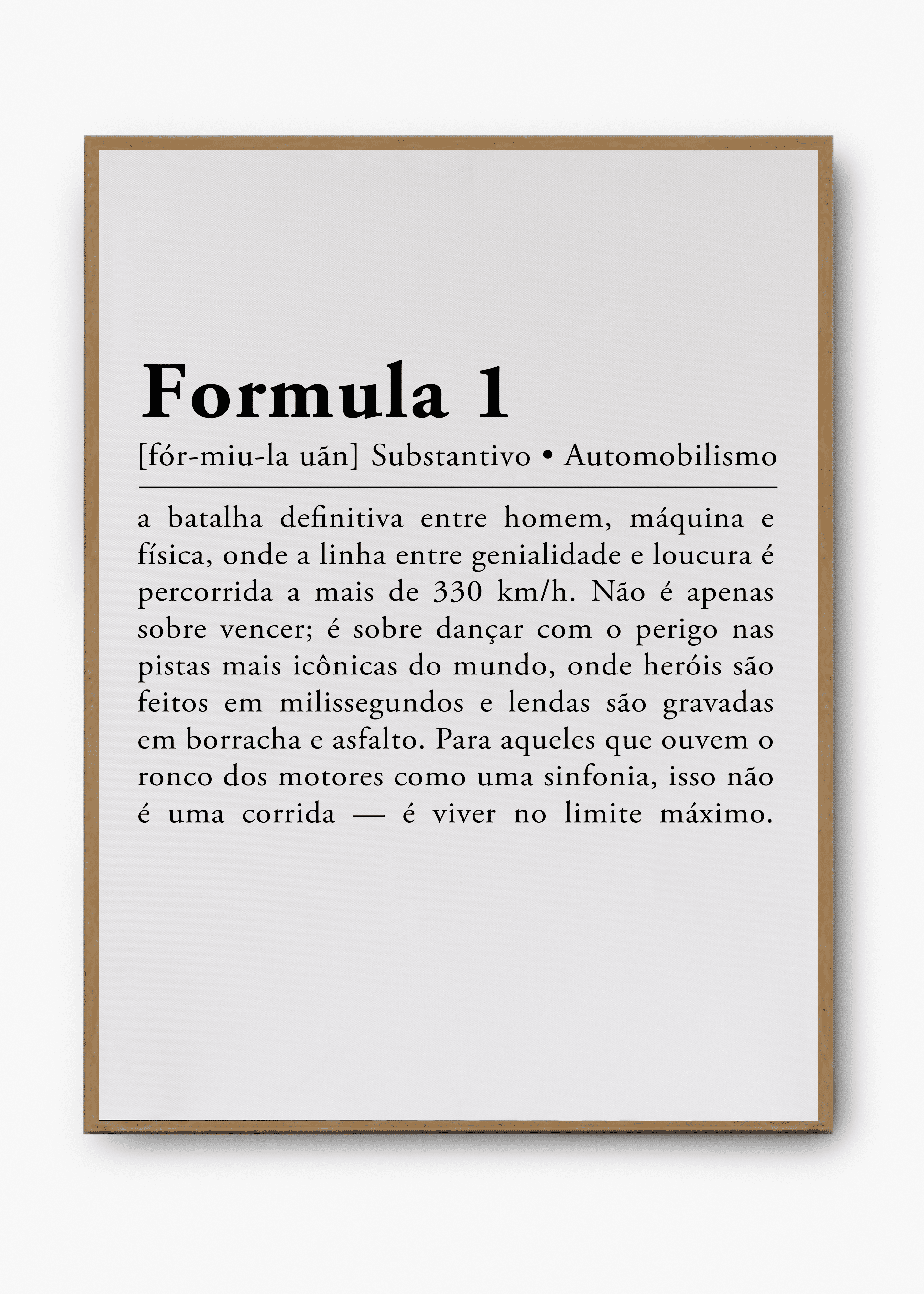 Quadro Formula 1 Verso
