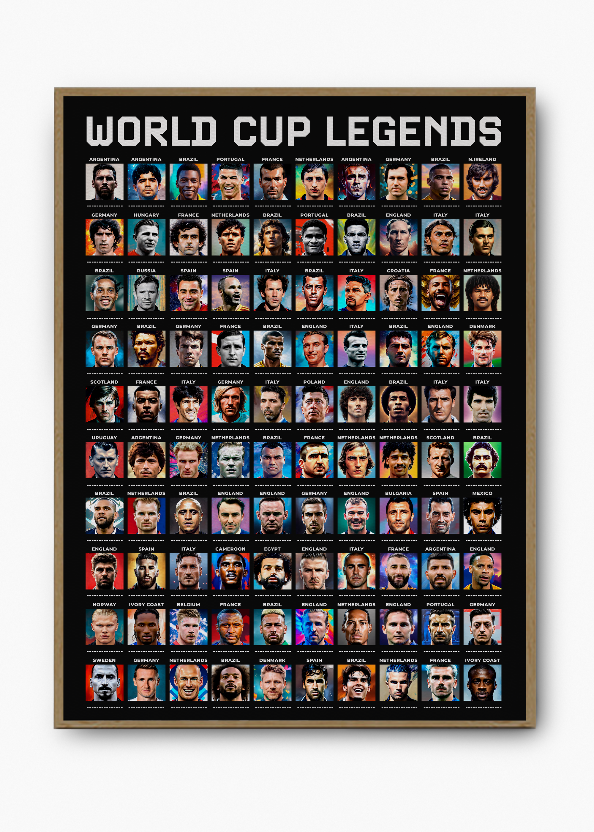 Quadro Jogadores Copa do Mundo Preto - 3