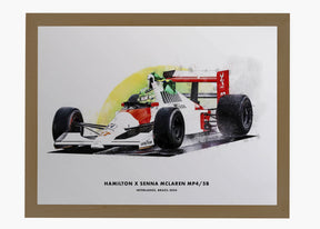 Quadro Lewis Hamilton McLaren MP4/4 Brasil 2024