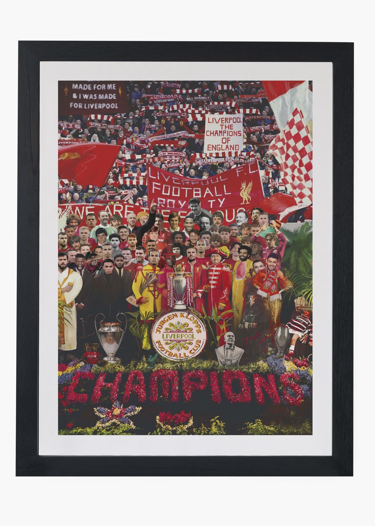 Quadro decorativo Liverpool Champions — arte de futebol para parede | Cübe Quadros
