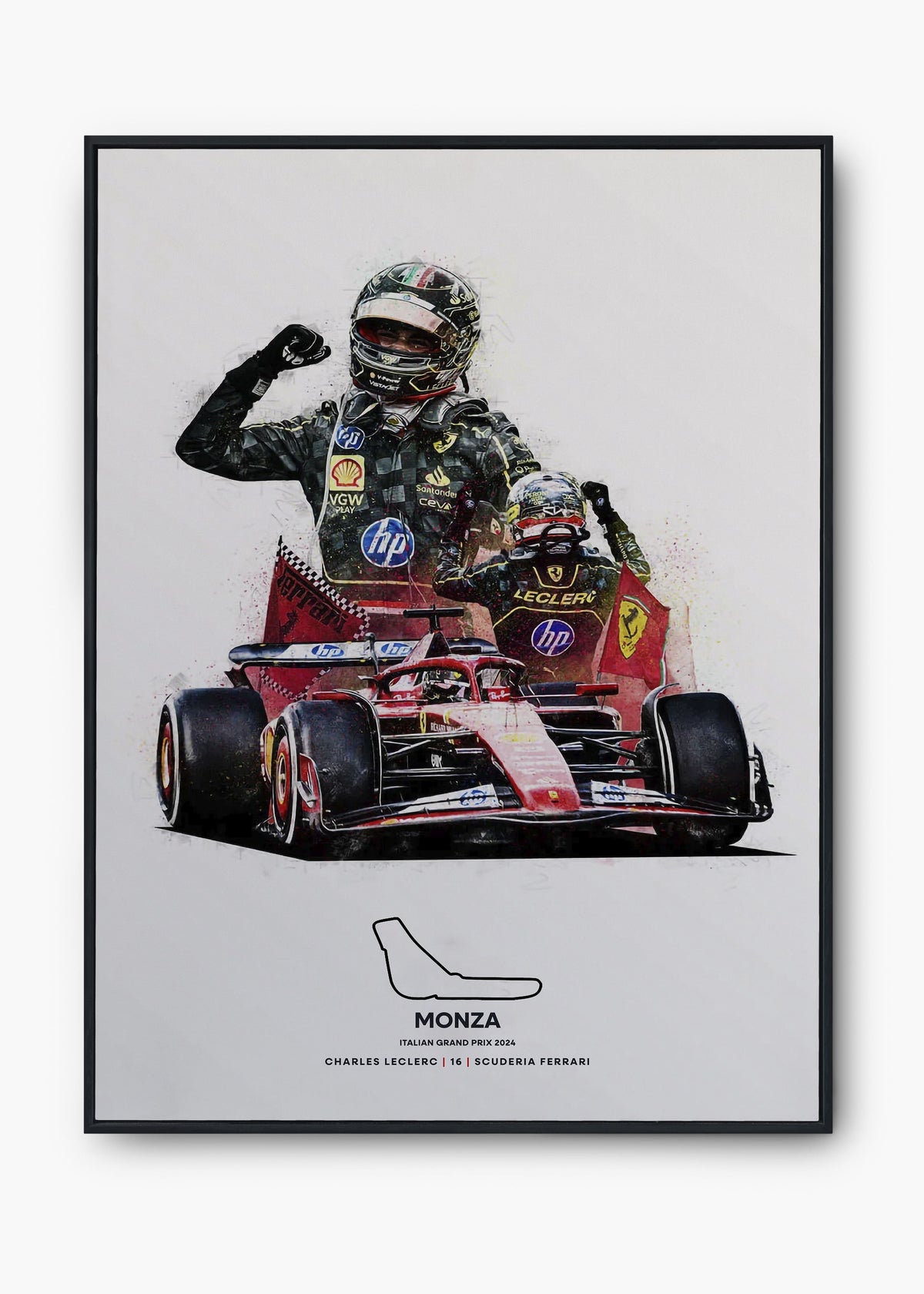 Quadro Charles Leclerc Monza 2024
