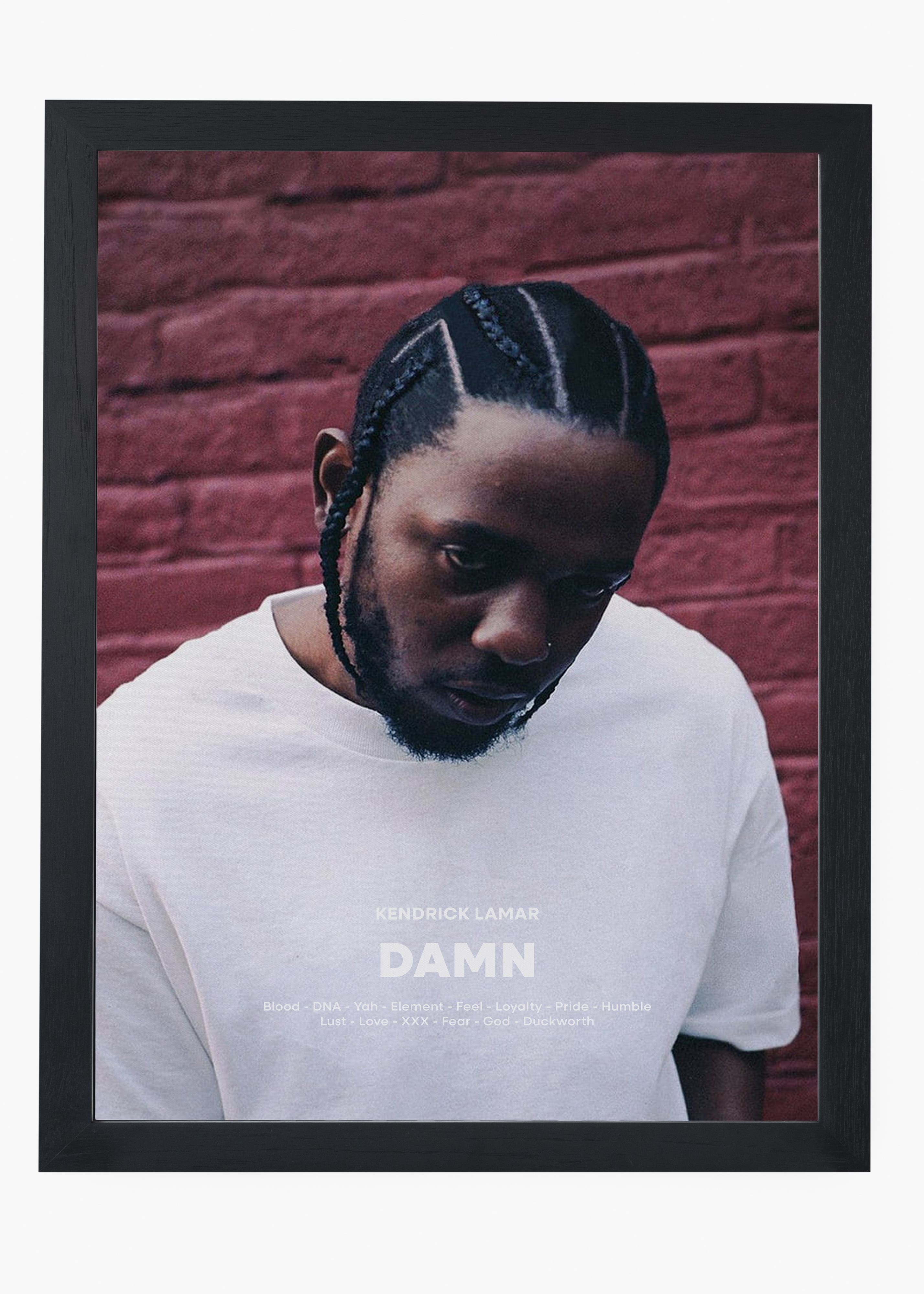 Quadro decorativo Kendrick Lamar Damn — arte de rap para parede | Cübe Quadros