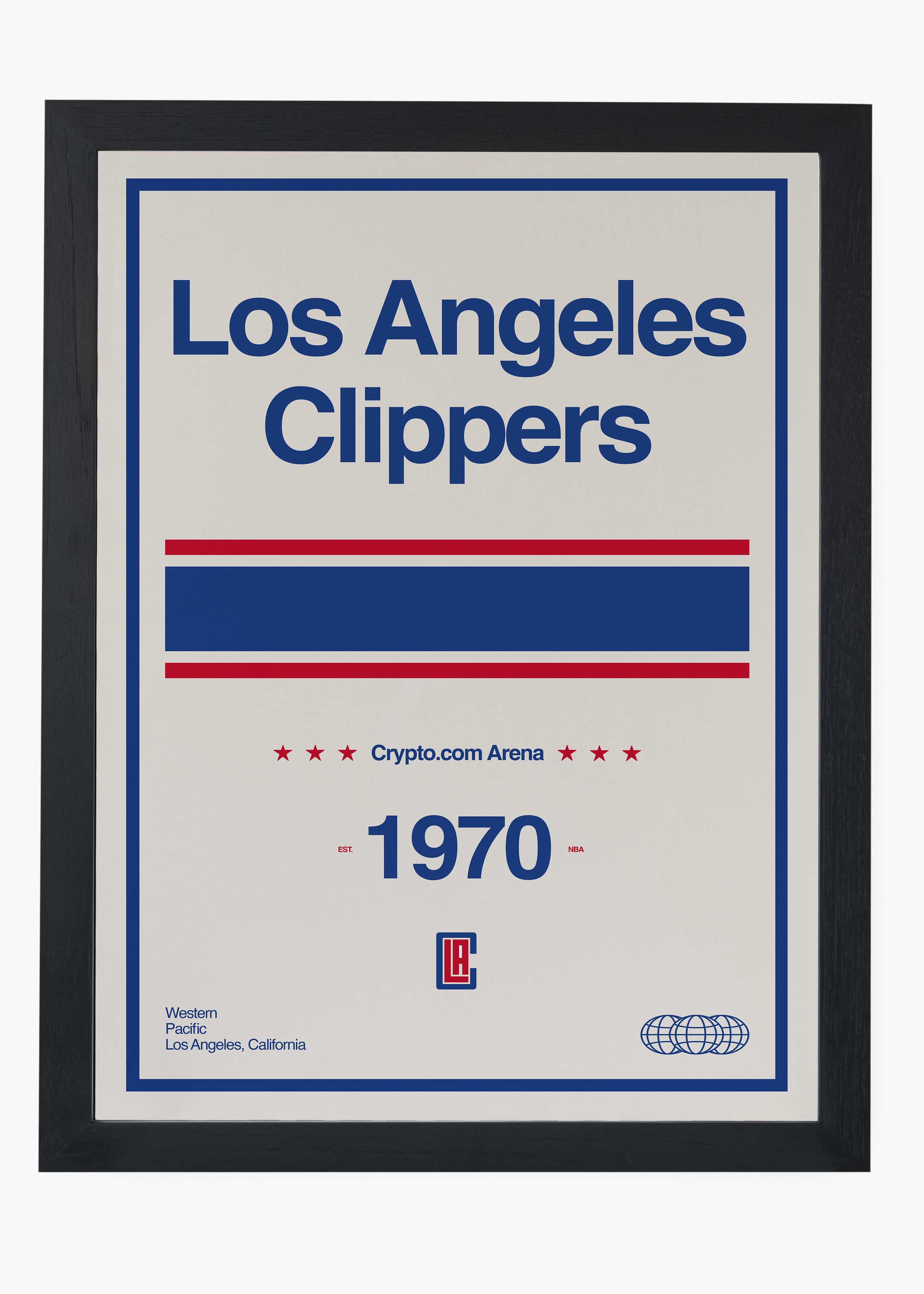 Quadro decorativo NBA Los Angeles Clippers — arte de basquete para parede | Cübe Quadros