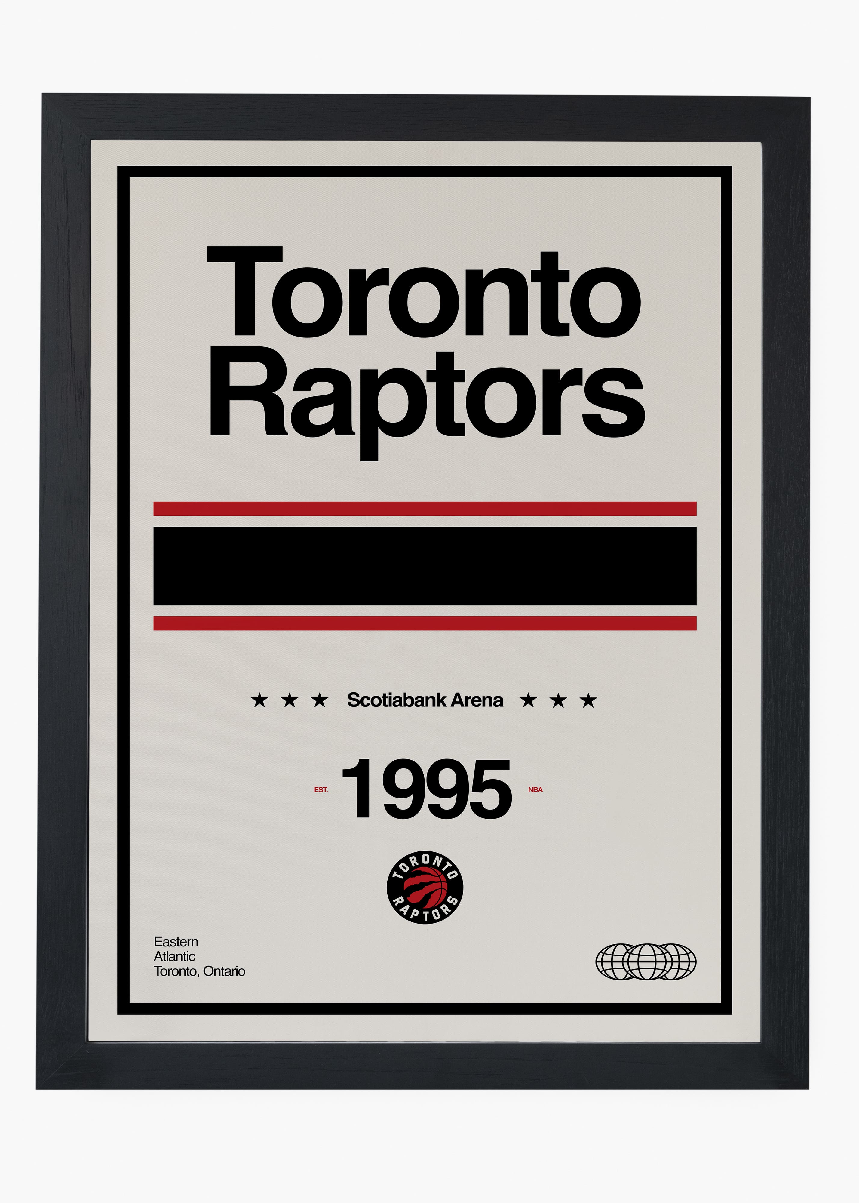 Quadro decorativo NBA Toronto Raptors — arte de basquete para parede | Cübe Quadros