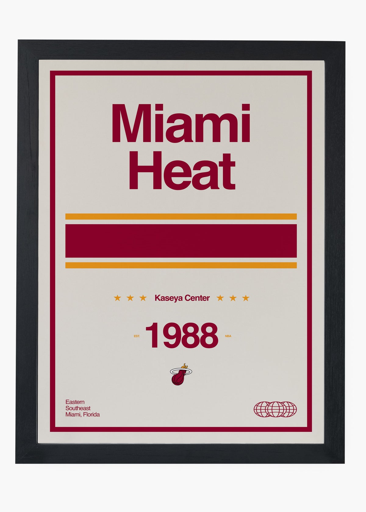 Quadro decorativo NBA Miami Heat — arte de basquete para parede | Cübe Quadros
