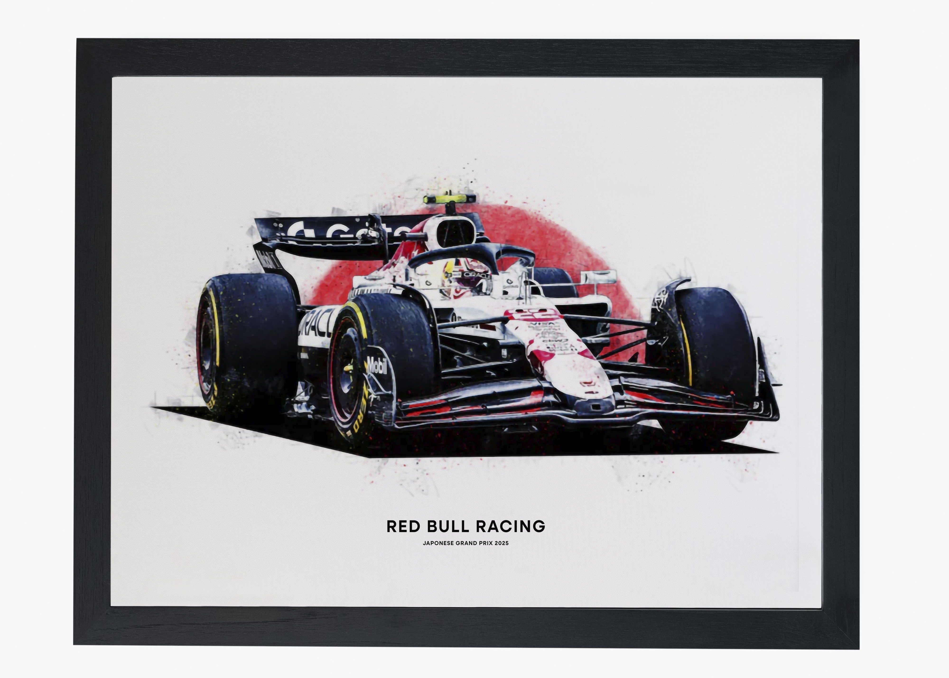 Quadro decorativo Red Bull Racing Japão 2025 — arte de automobilismo para parede | Cübe Quadros