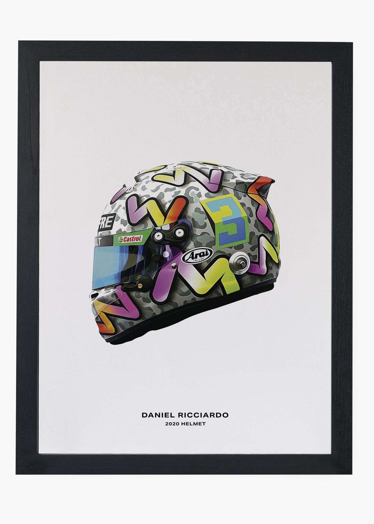 Quadro decorativo Daniel Ricciardo 2020 — arte de automobilismo para parede | Cübe Quadros