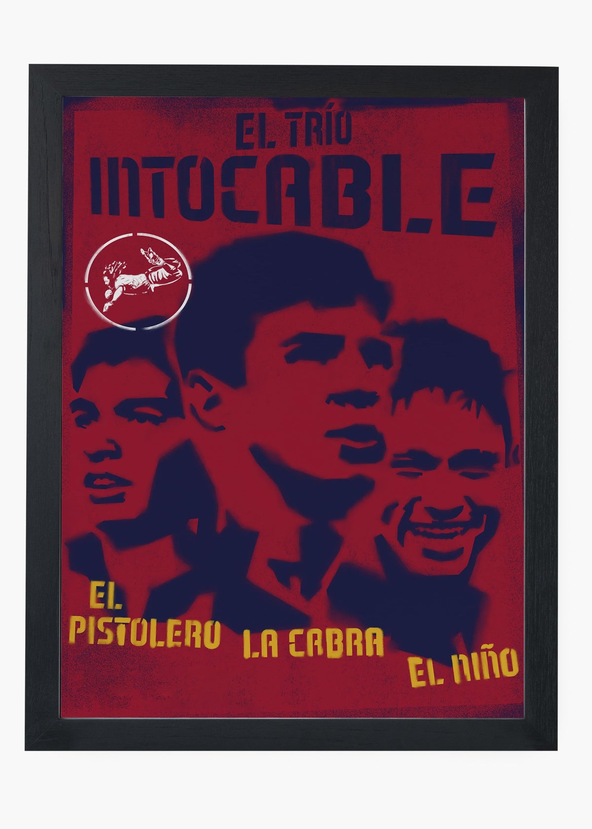 Quadro decorativo Trio MSN — arte de futebol para parede | Cübe Quadros