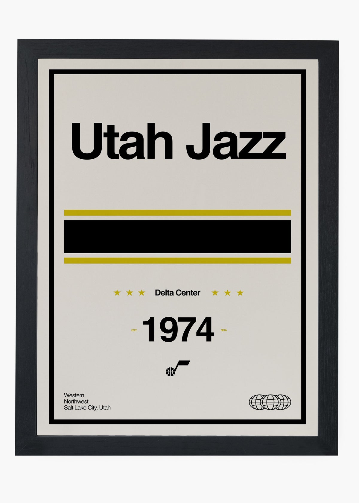 Quadro decorativo NBA Utah Jazz — arte de basquete para parede | Cübe Quadros