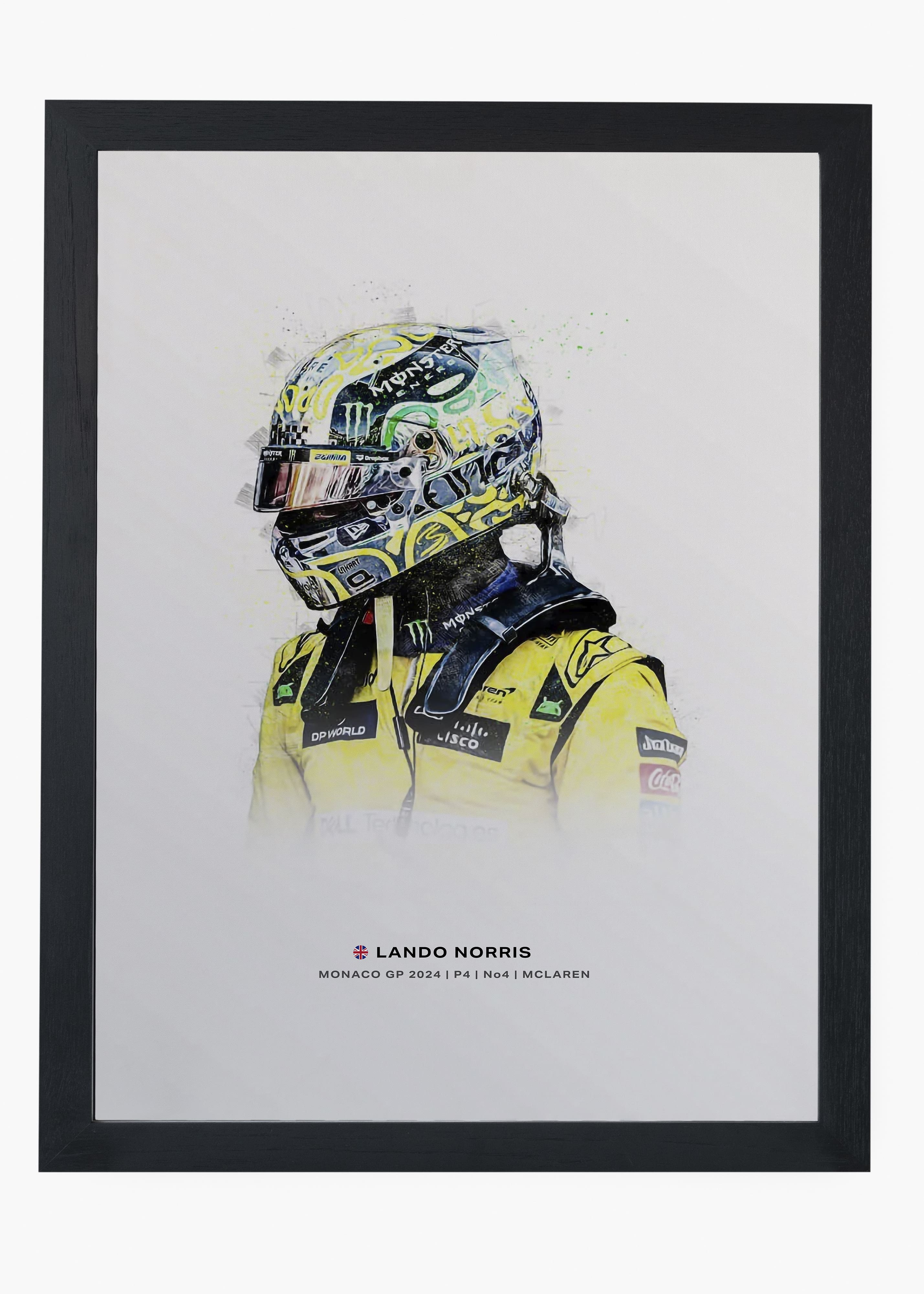 Quadro decorativo Lando Norris Monaco GP 2024 II — arte de automobilismo para parede | Cübe Quadros