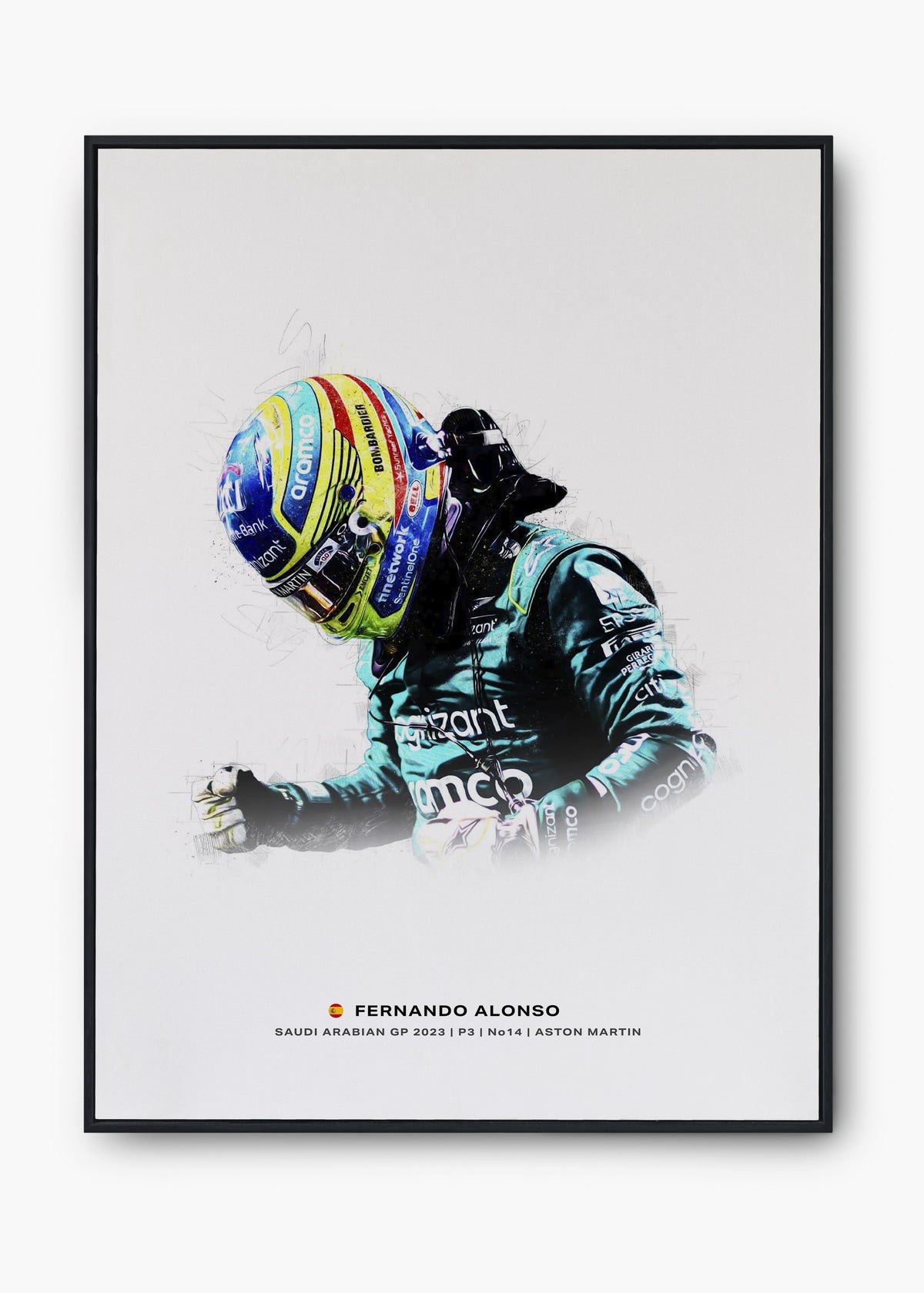Quadro Charles Fernando Alonso Arábia Saudita 2023