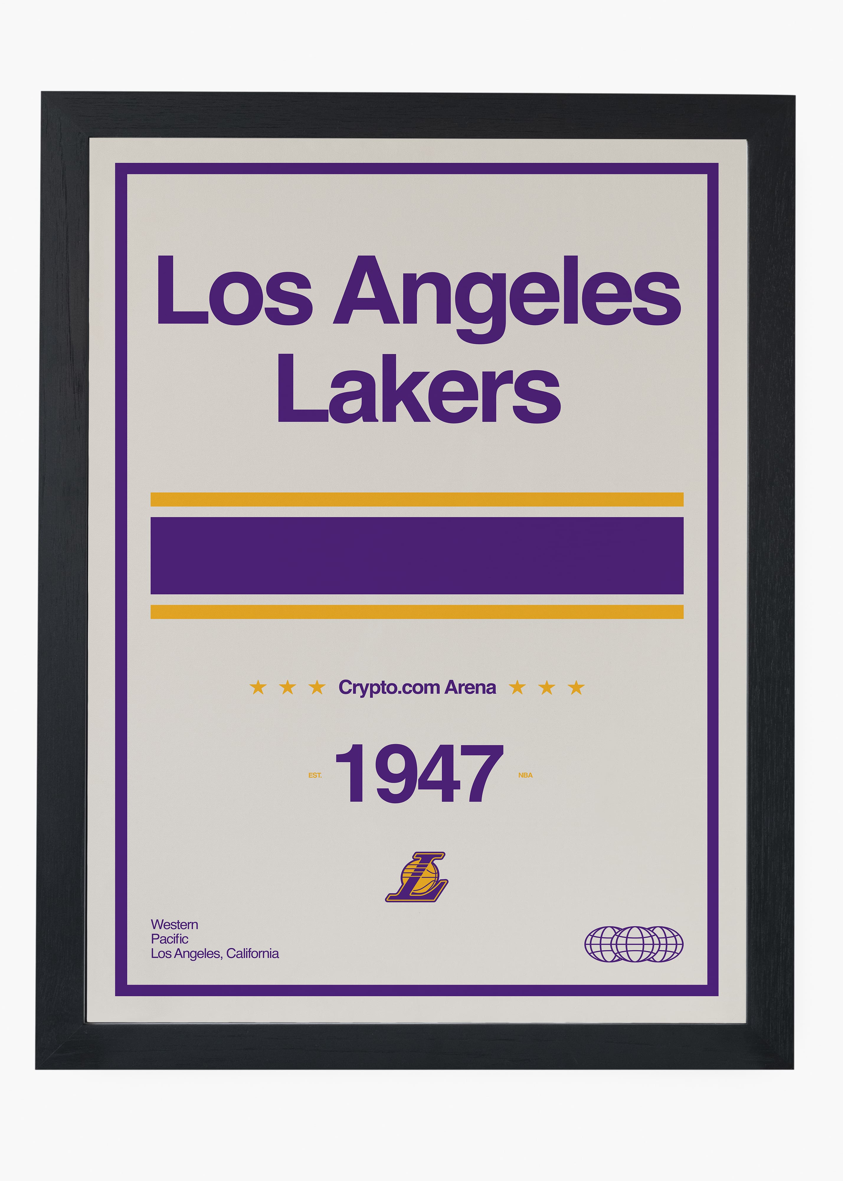 Quadro decorativo NBA Los Angeles Lakers — arte de basquete para parede | Cübe Quadros