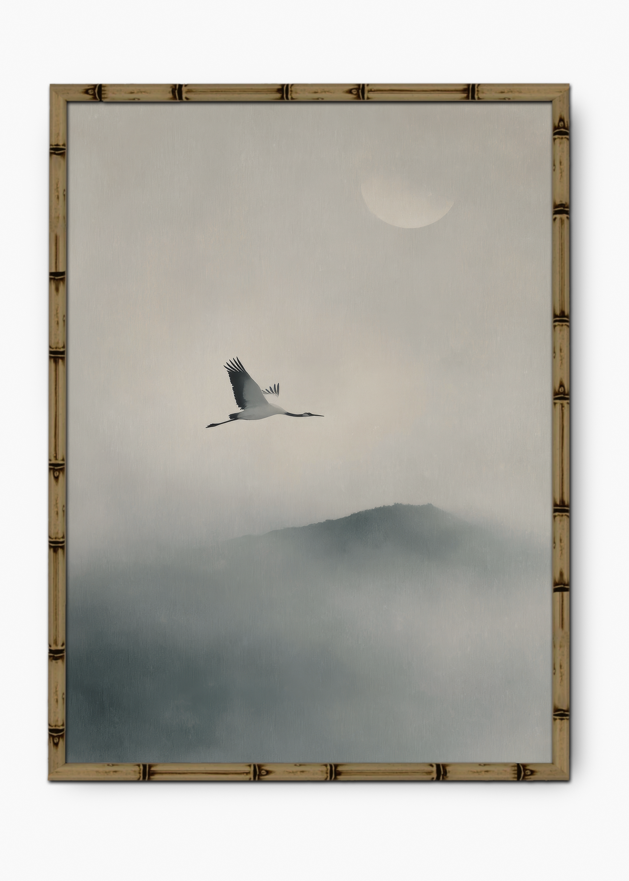 Quadro Japonês Fly High Edição Especial Bamboo - Moldura Marrom
