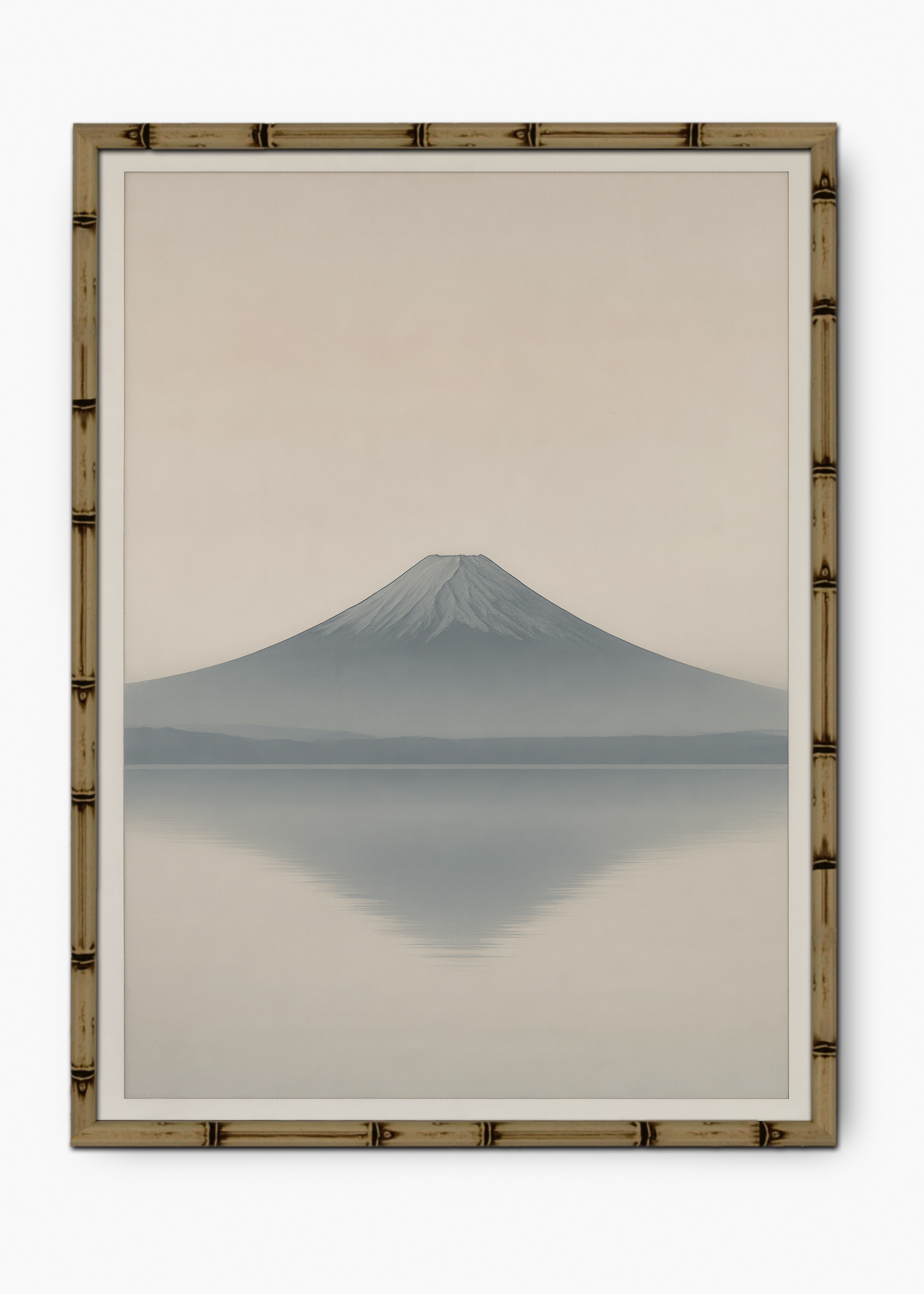 Quadro Japonês Still Fuji Edição Especial Bamboo - Moldura Marrom