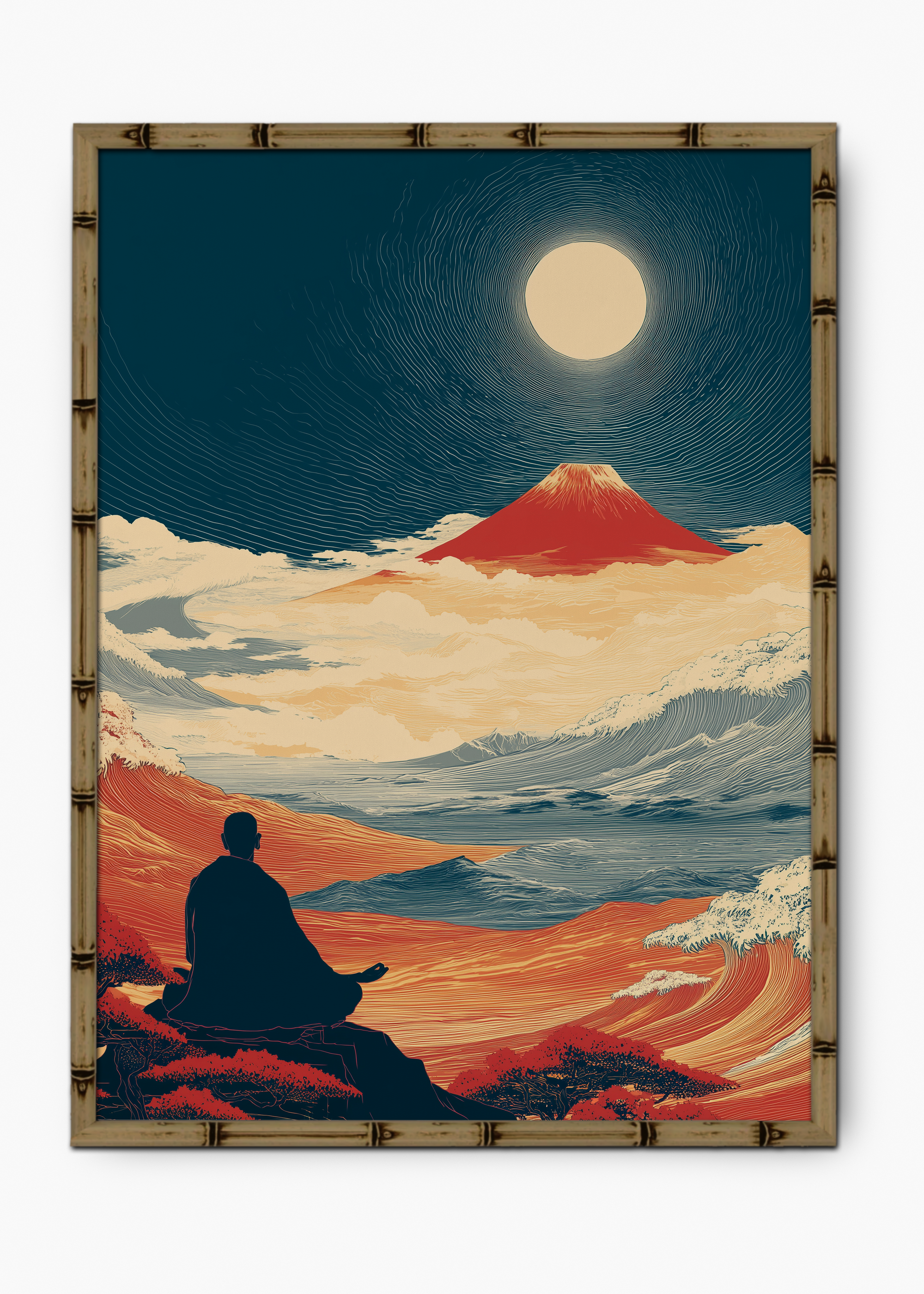 Quadro Japonês One Edição Especial Bamboo - Moldura Marrom