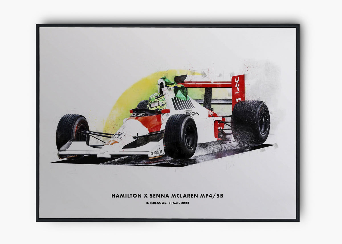 Quadro Lewis Hamilton McLaren MP4/4 Brasil 2024