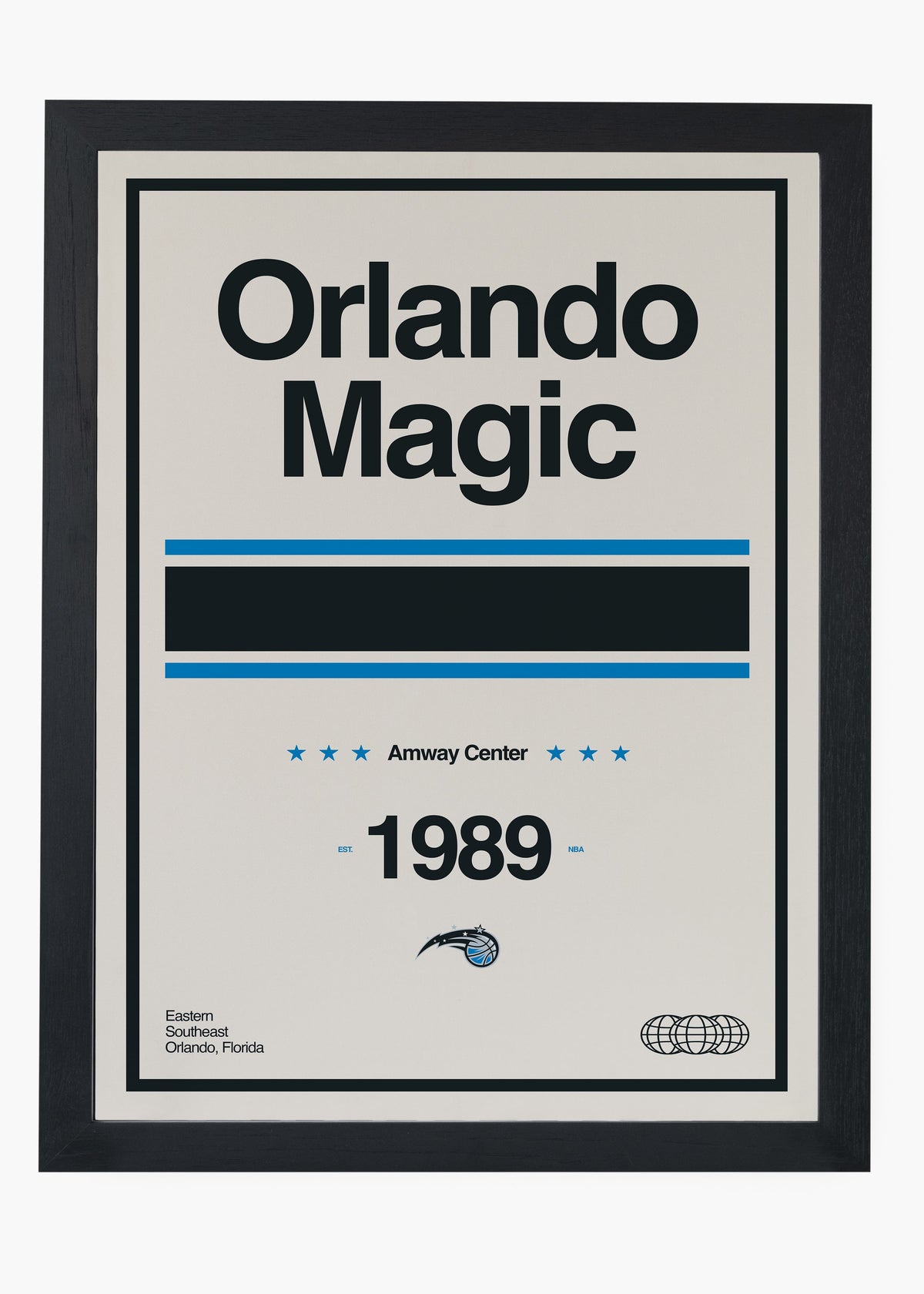 Quadro decorativo NBA Orlando Magic — arte de basquete para parede | Cübe Quadros