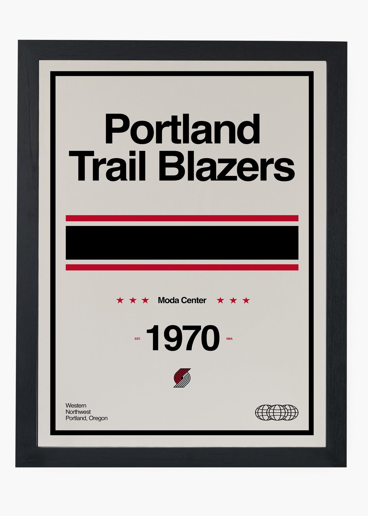 Quadro decorativo NBA Portland Trail Blazers — arte de basquete para parede | Cübe Quadros