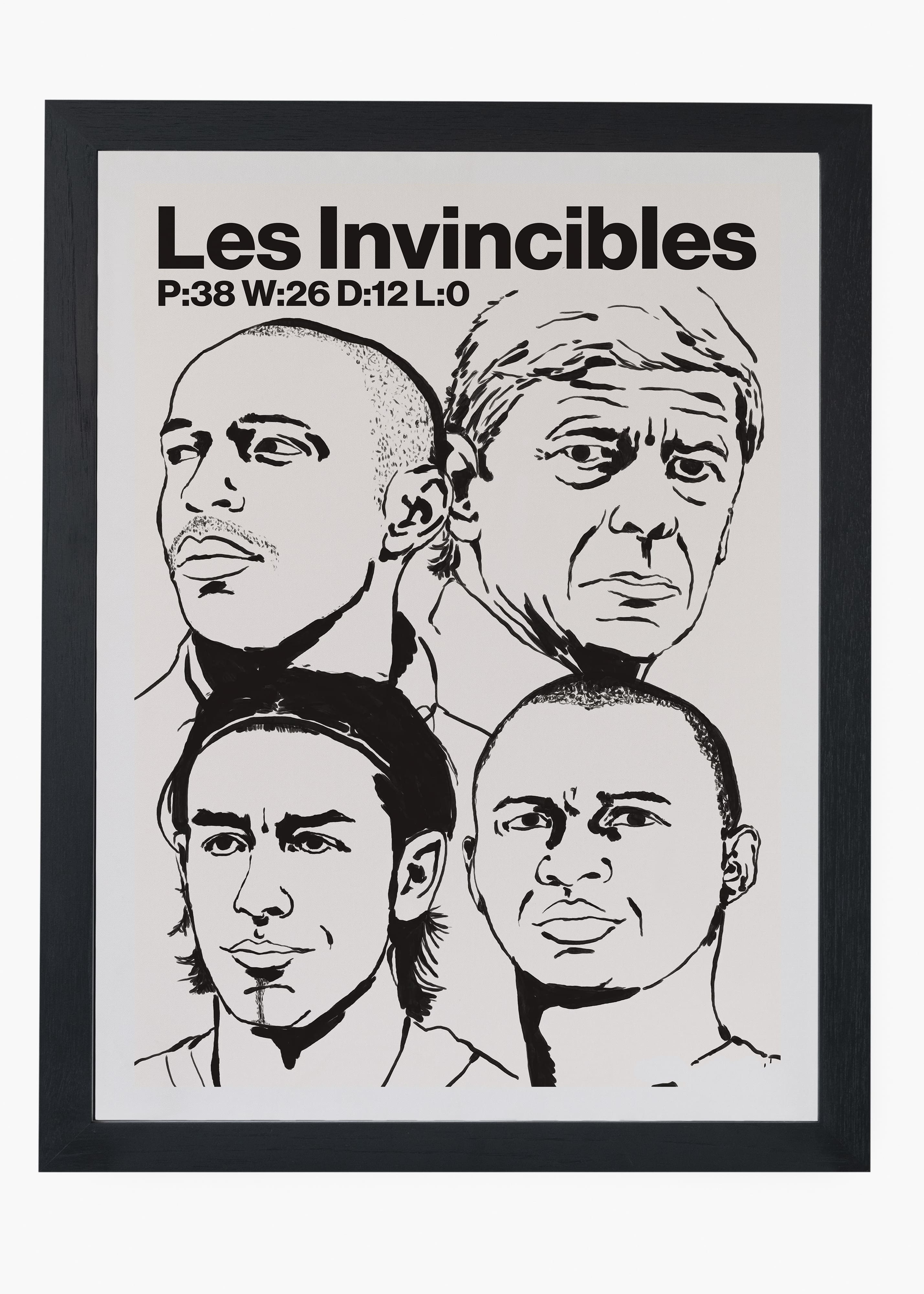Quadro decorativo Arsenal Les Invincibles — arte de futebol para parede | Cübe Quadros