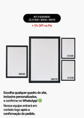 KIT 4 Quadros - Mix de Tamanhos (2un 21x30 + 30x45 + 50x70)