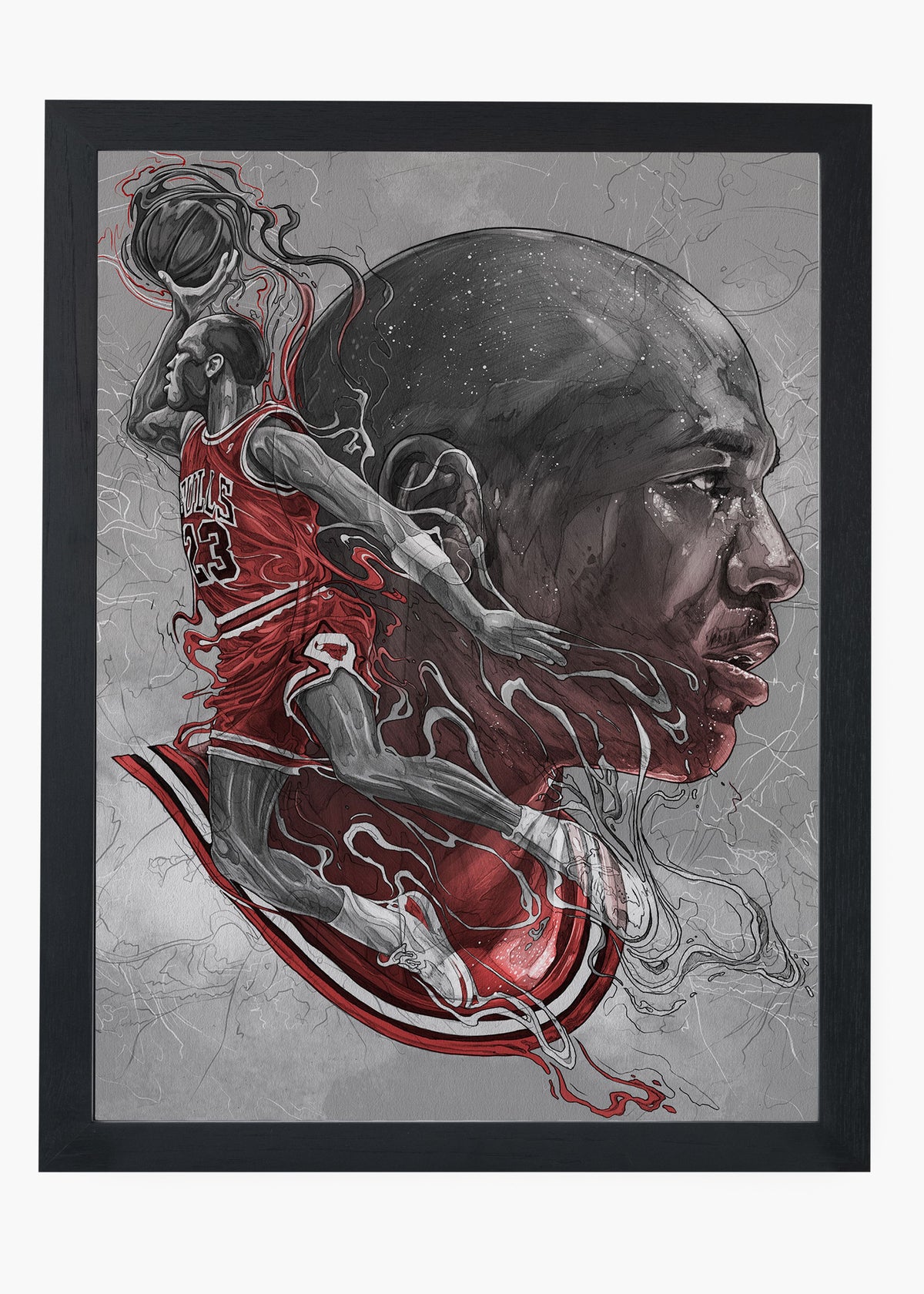 Quadro decorativo Michael Jordan II — arte de basquete para parede | Cübe Quadros